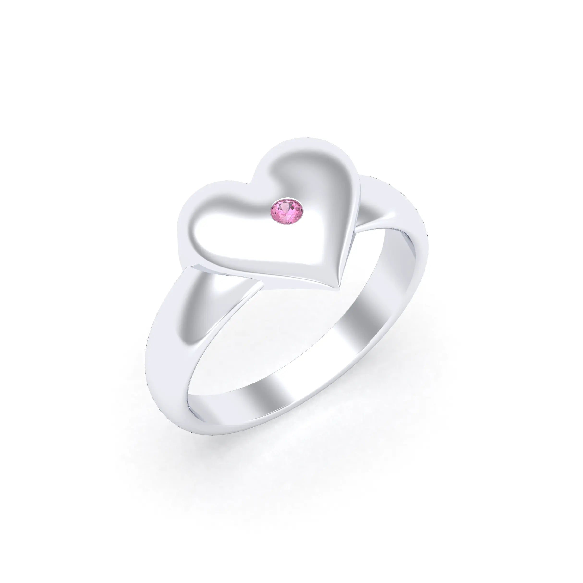 Bague Idylle en Argent : la pureté d’un cœur éternel et sur mesure