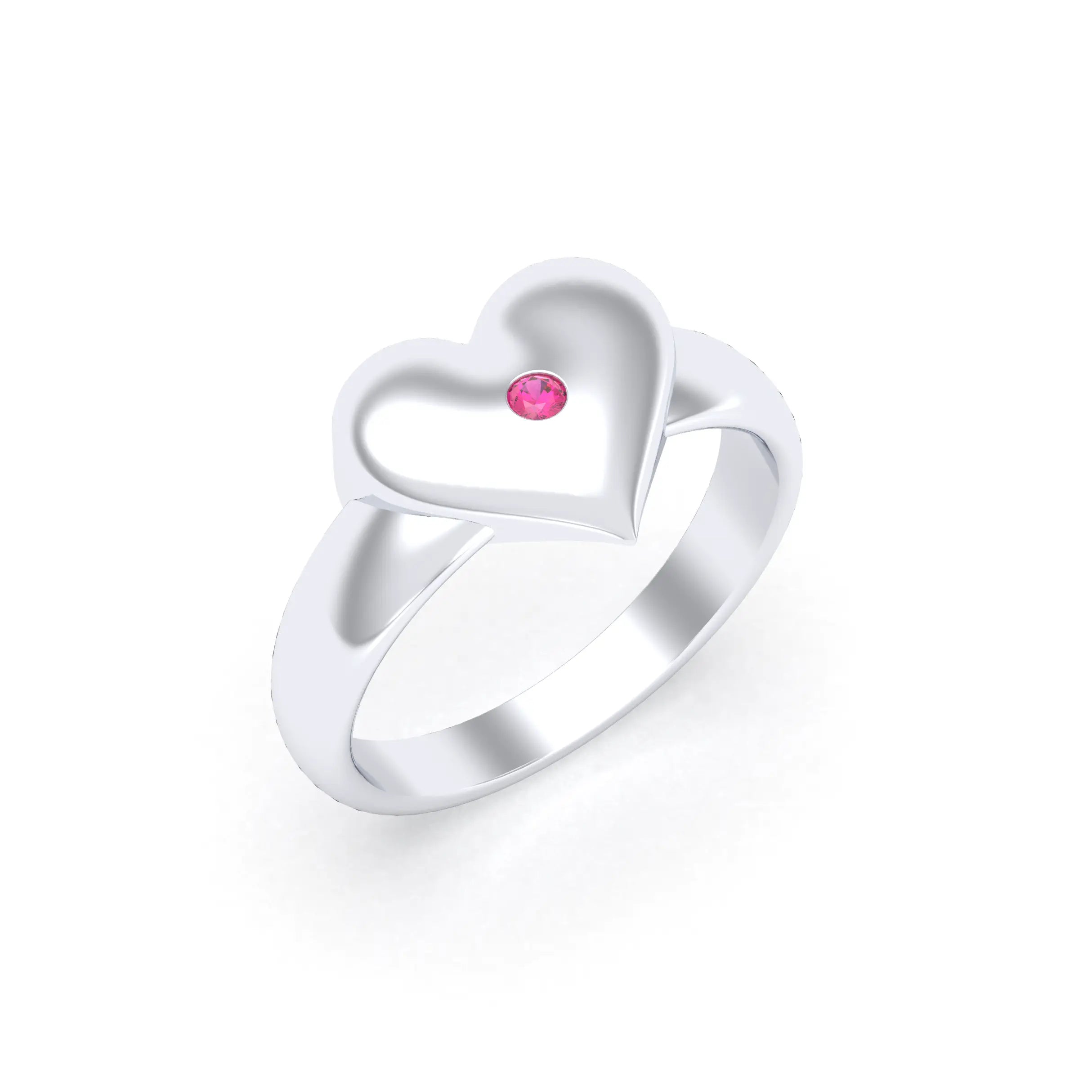 Bague Idylle en Argent : la pureté d’un cœur éternel et sur mesure