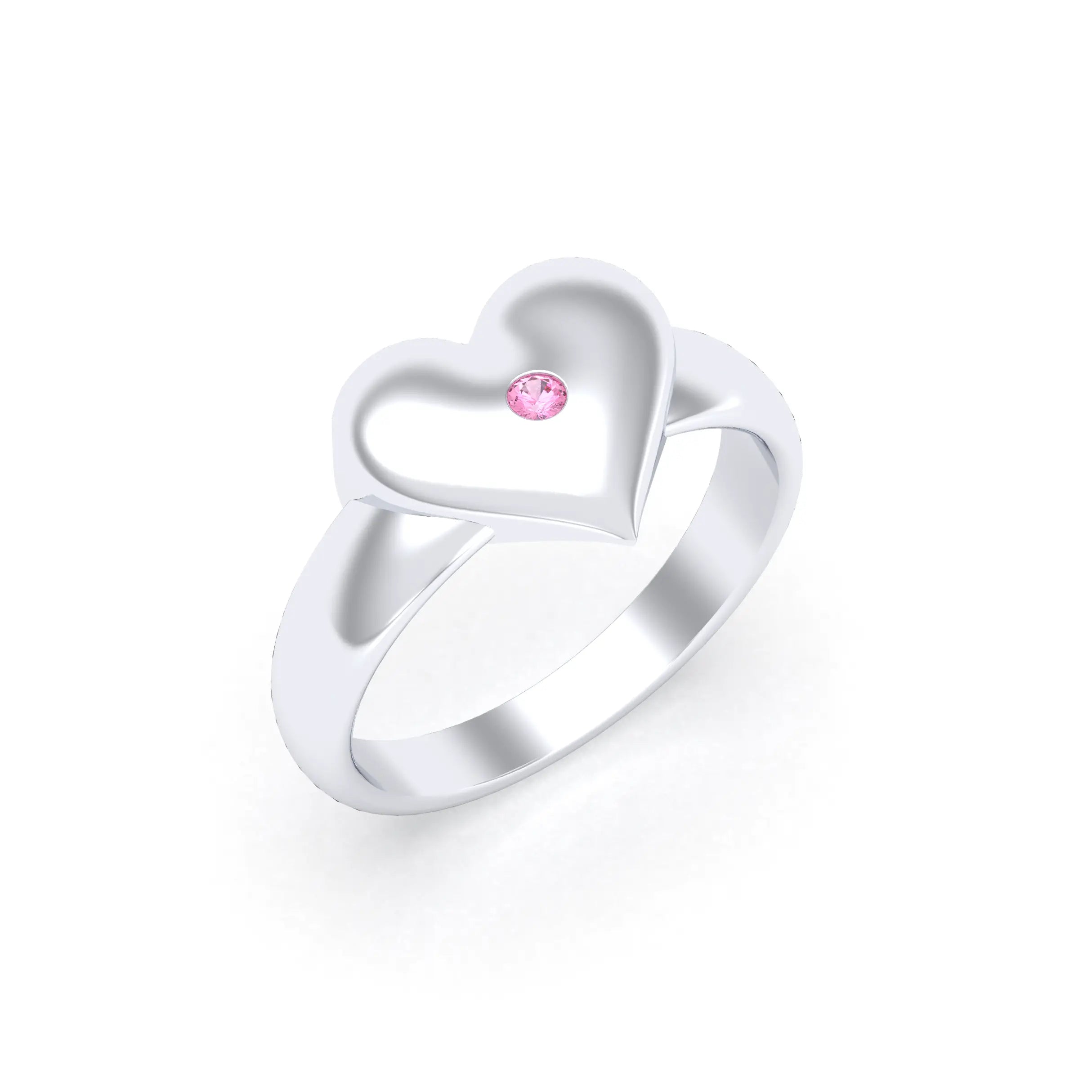 Bague Idylle en Argent : la pureté d’un cœur éternel et sur mesure