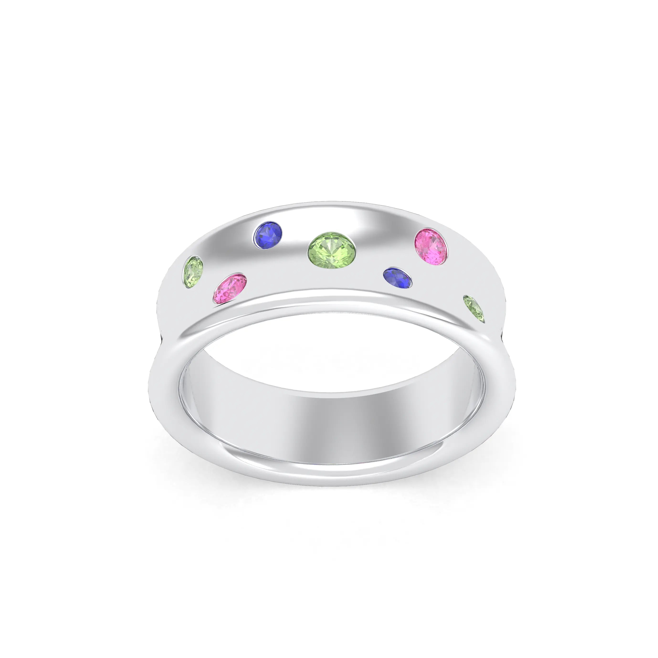 Bague Miami – L'Audace Précieuse en Argent 950, Saphirs et Rubis