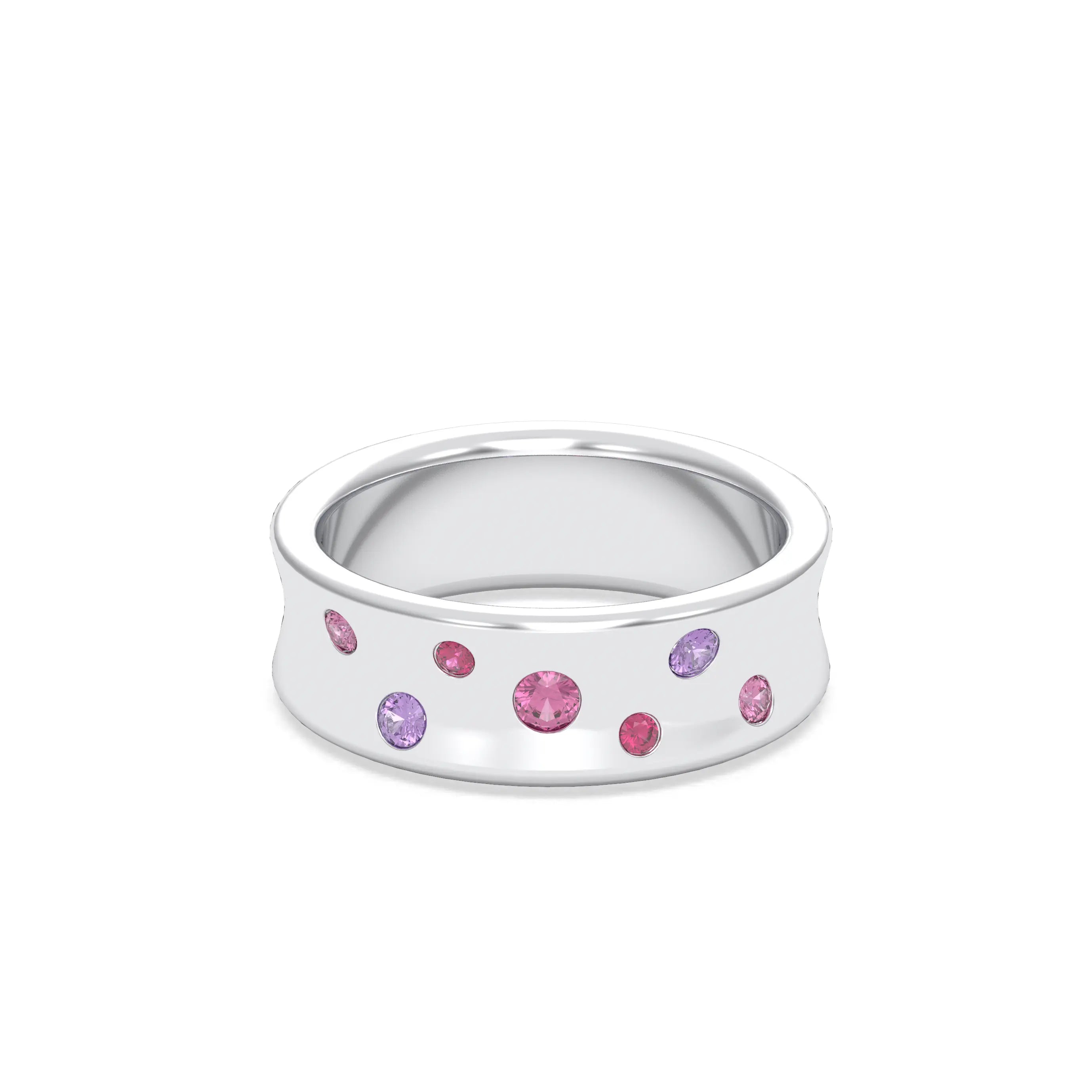 Bague Miami – L'Audace Précieuse en Argent 950, Saphirs et Rubis