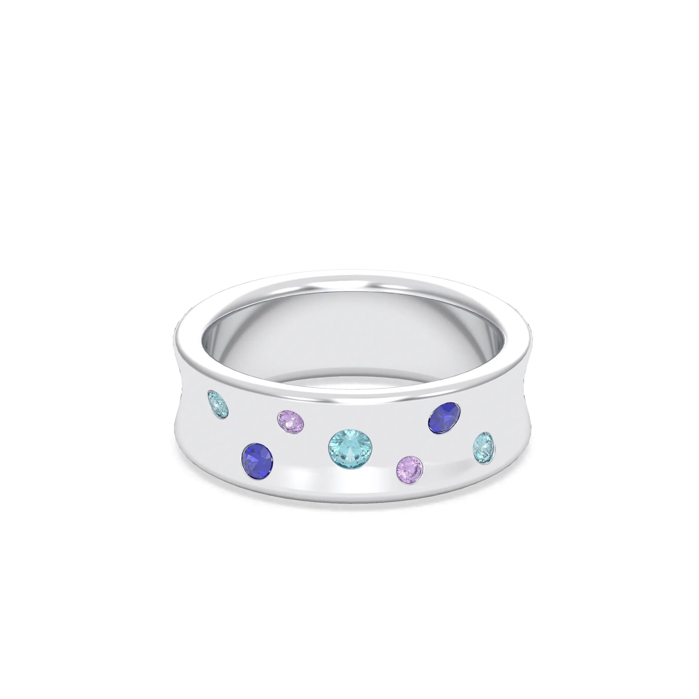 Bague Miami – L'Audace Précieuse en Argent 950, Saphirs et Rubis