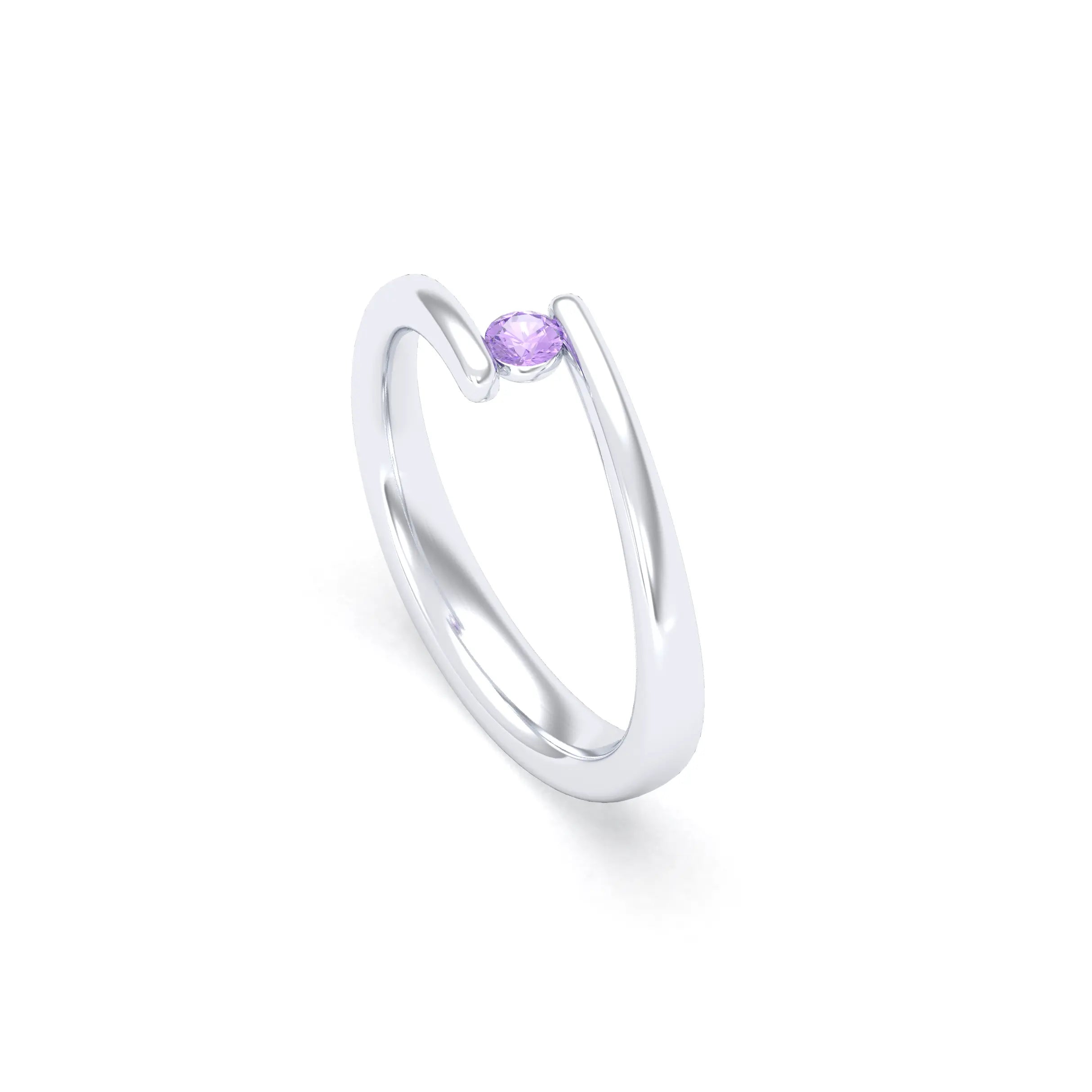 Bague Solitaire Naples en Argent 950 – L'Éclat Minimaliste à personnaliser