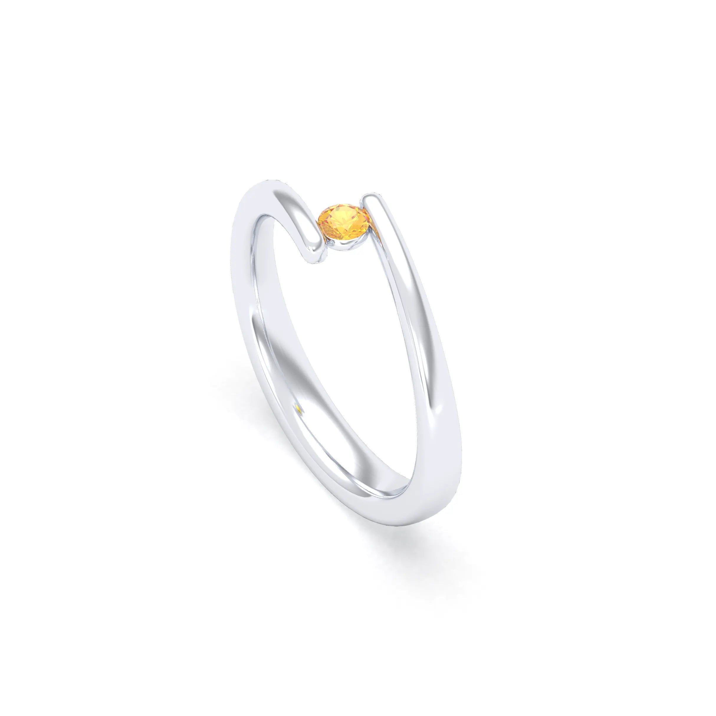 Bague Solitaire Naples en Argent 950 – L'Éclat Minimaliste à personnaliser