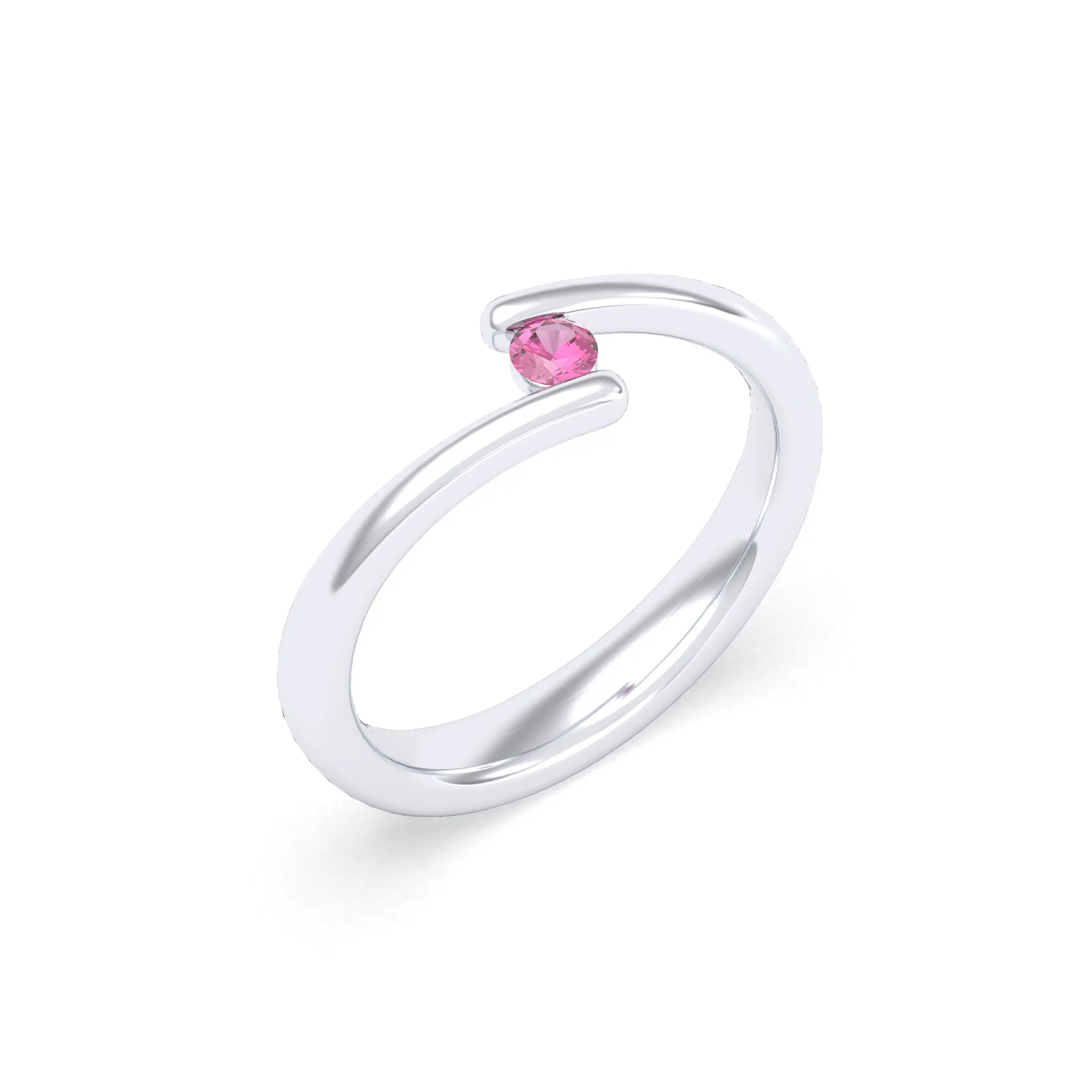 Bague Solitaire Naples en Argent 950 – L'Éclat Minimaliste à personnaliser Grenat Rhodolite