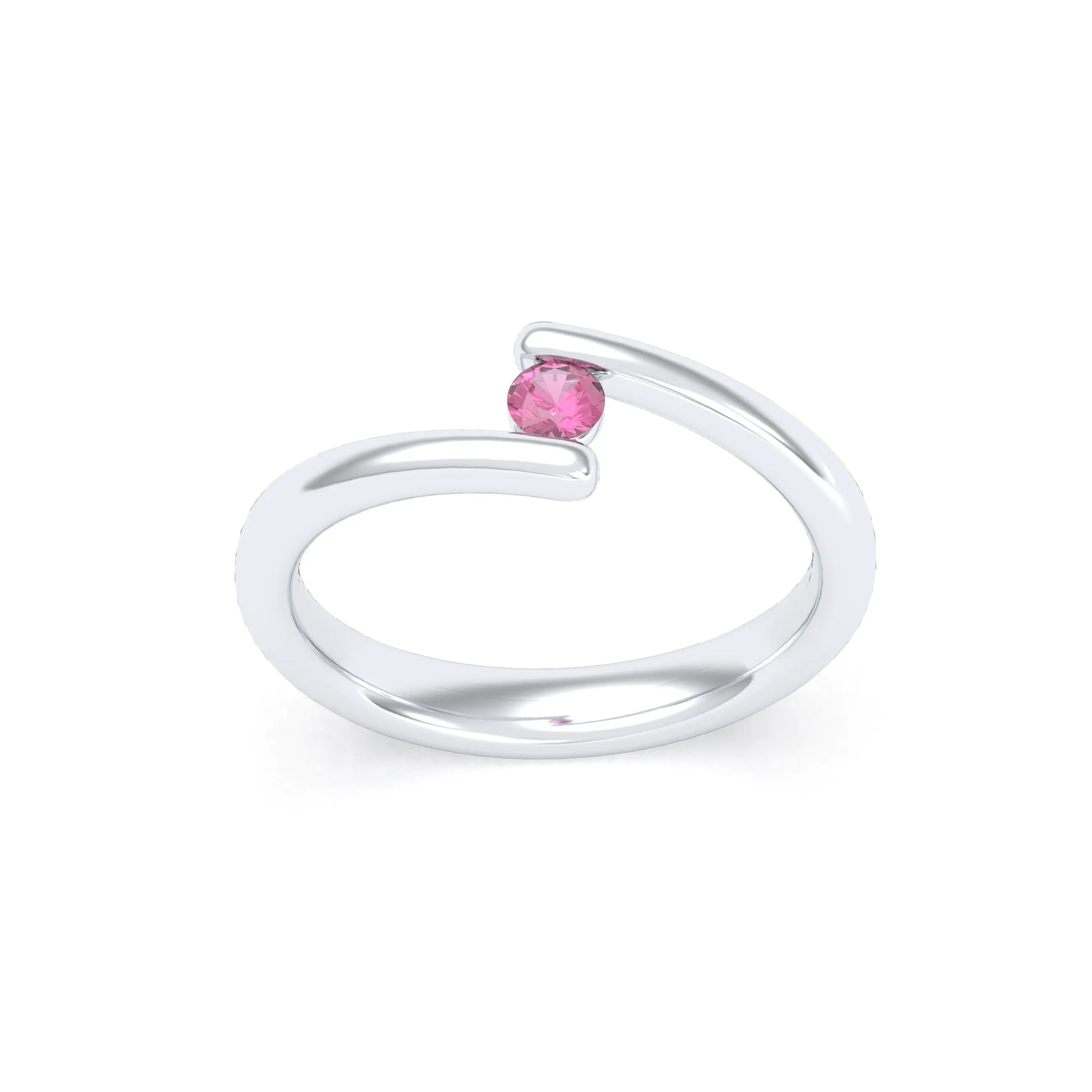 Bague Solitaire Naples en Argent 950 – L'Éclat Minimaliste à personnaliser