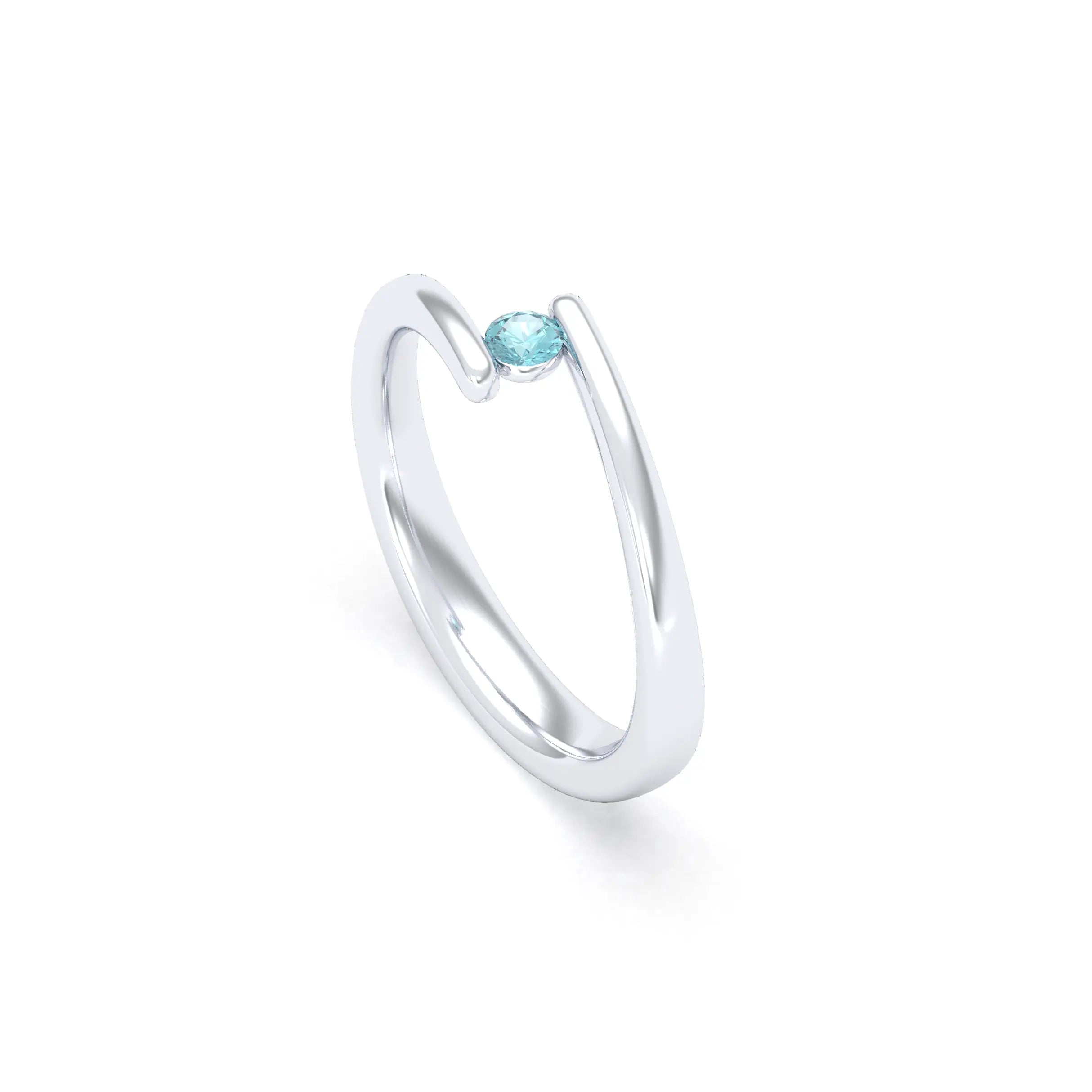 Bague Solitaire Naples en Argent 950 – L'Éclat Minimaliste à personnaliser