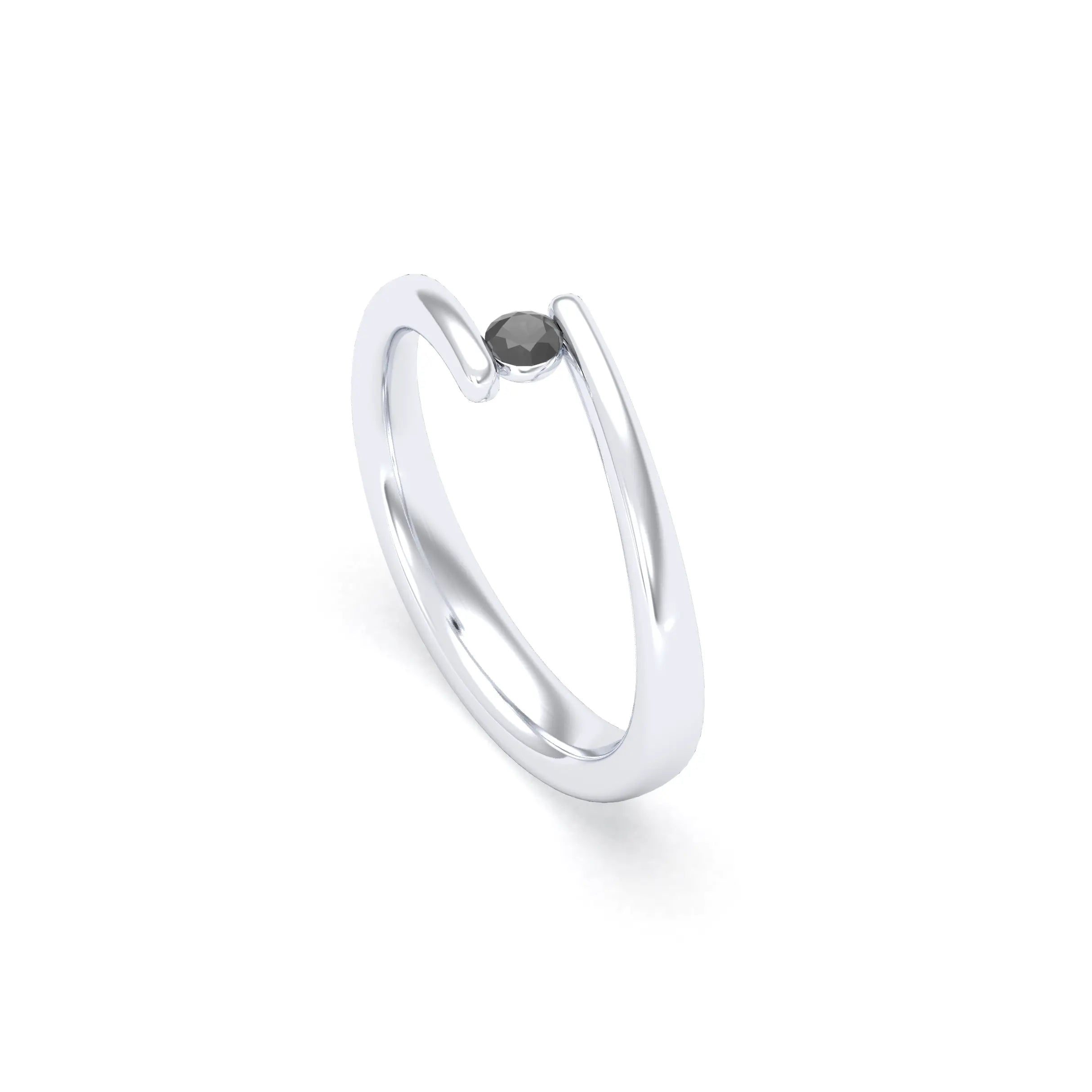Bague Solitaire Naples en Or Blanc 18k – La Lumière Absolue