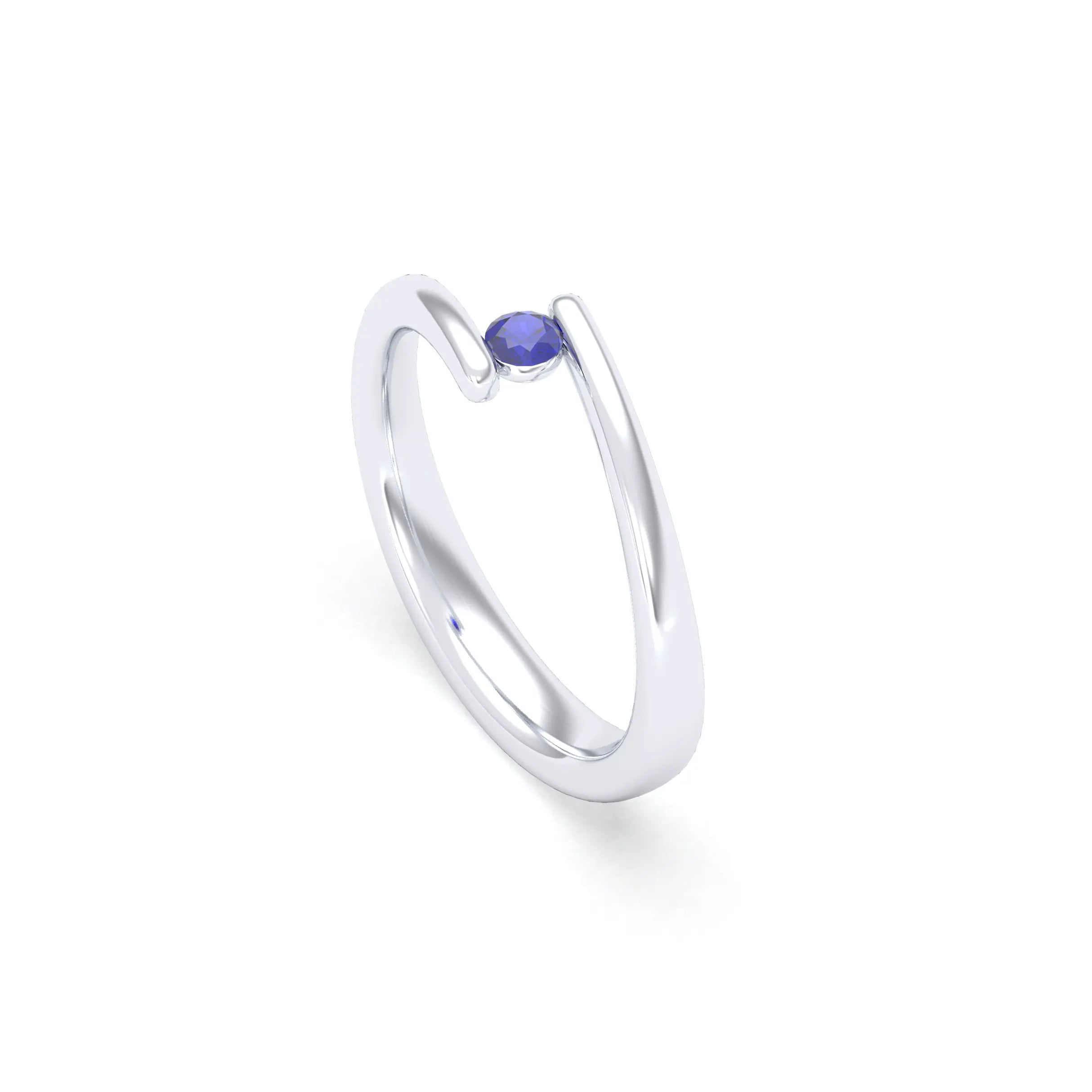 Bague Solitaire Naples en Or Blanc 18k – La Lumière Absolue