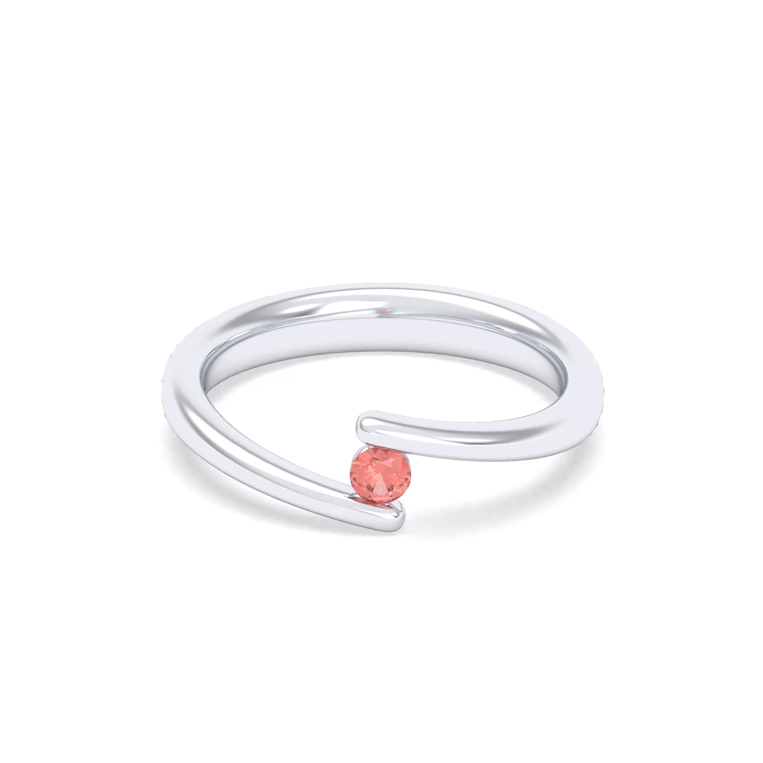 Bague Solitaire Naples en Or Blanc 18k – La Lumière Absolue