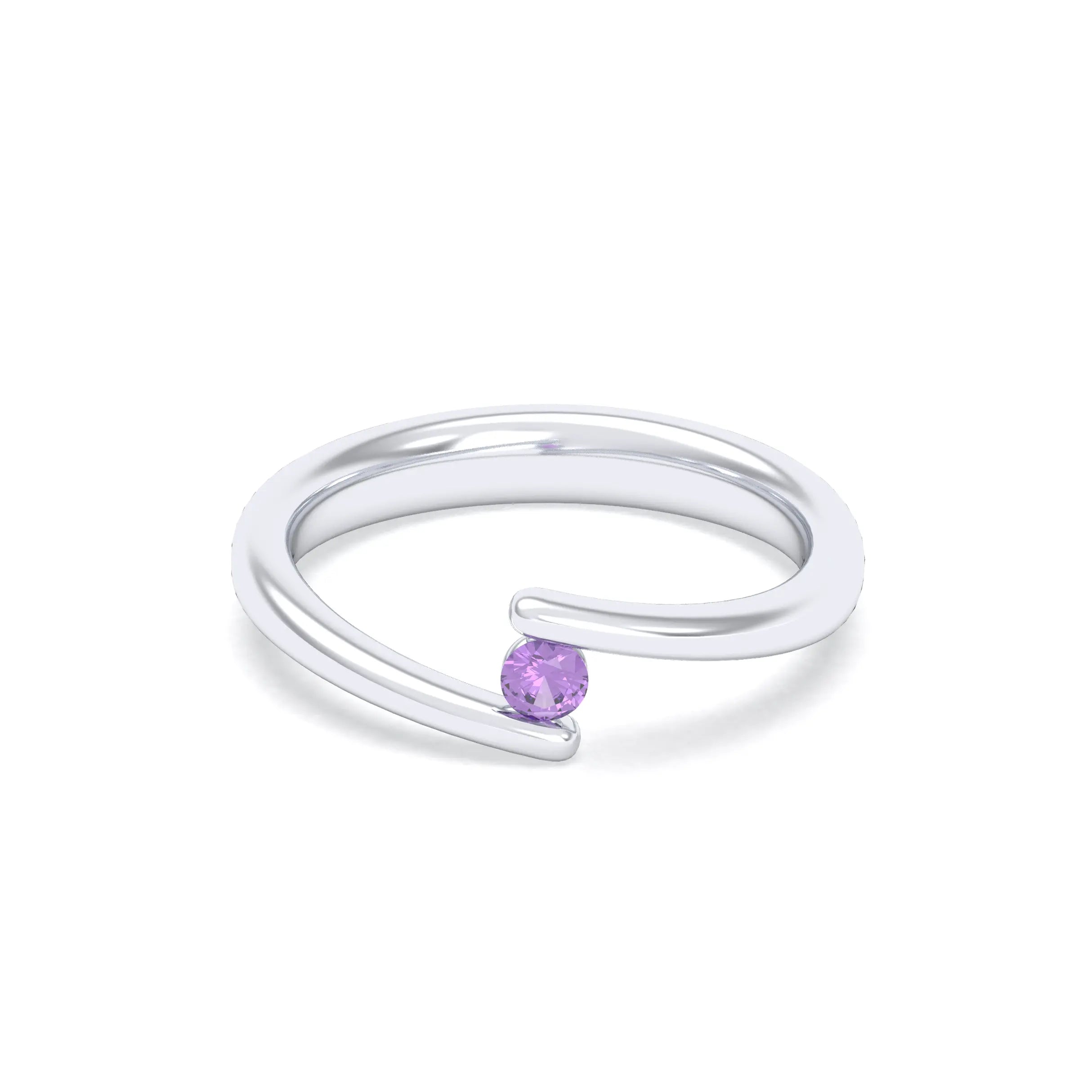 Bague Solitaire Naples en Or Blanc 18k – La Lumière Absolue