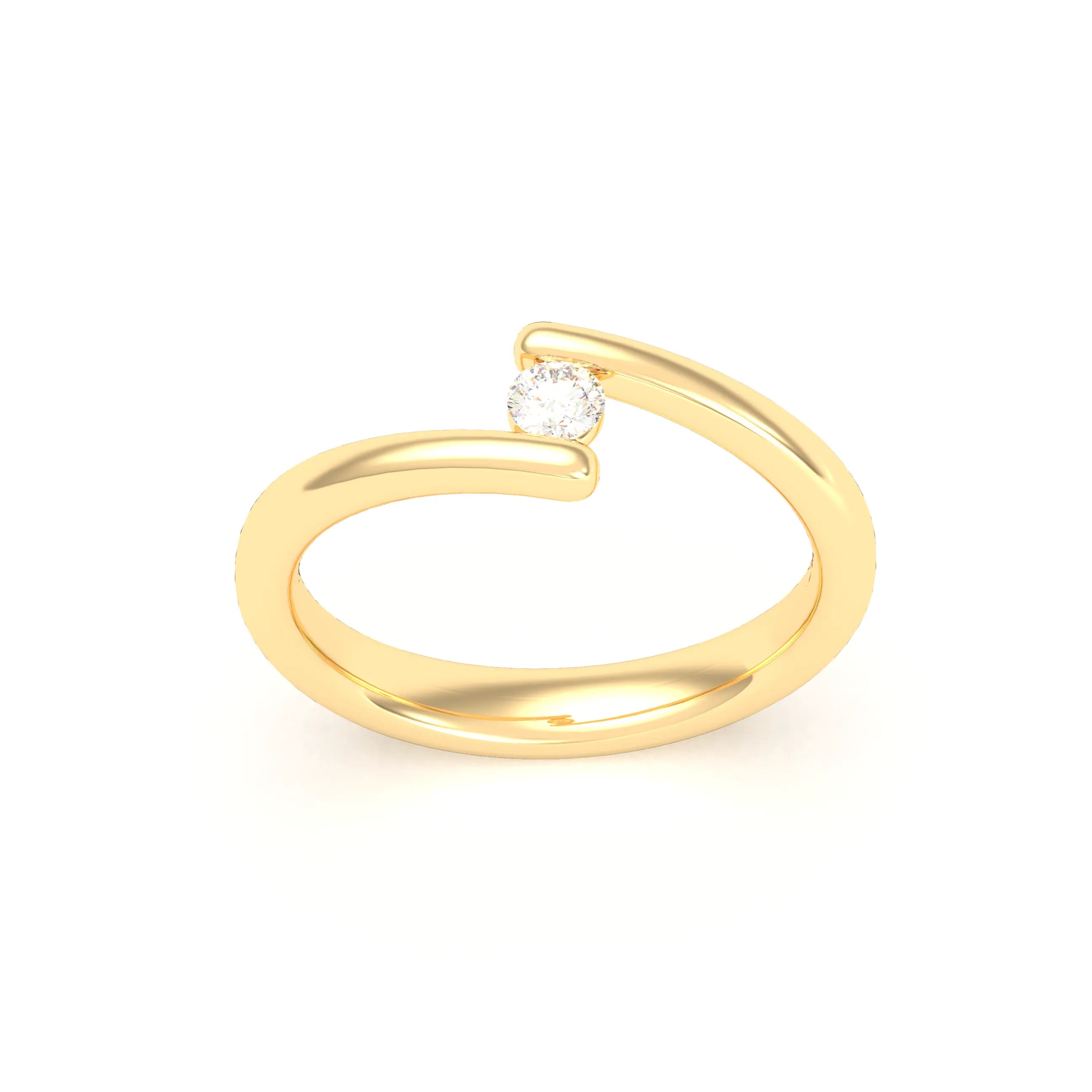 Bague Solitaire Naples en Or Jaune 18k – L'Essence de la Préciosité