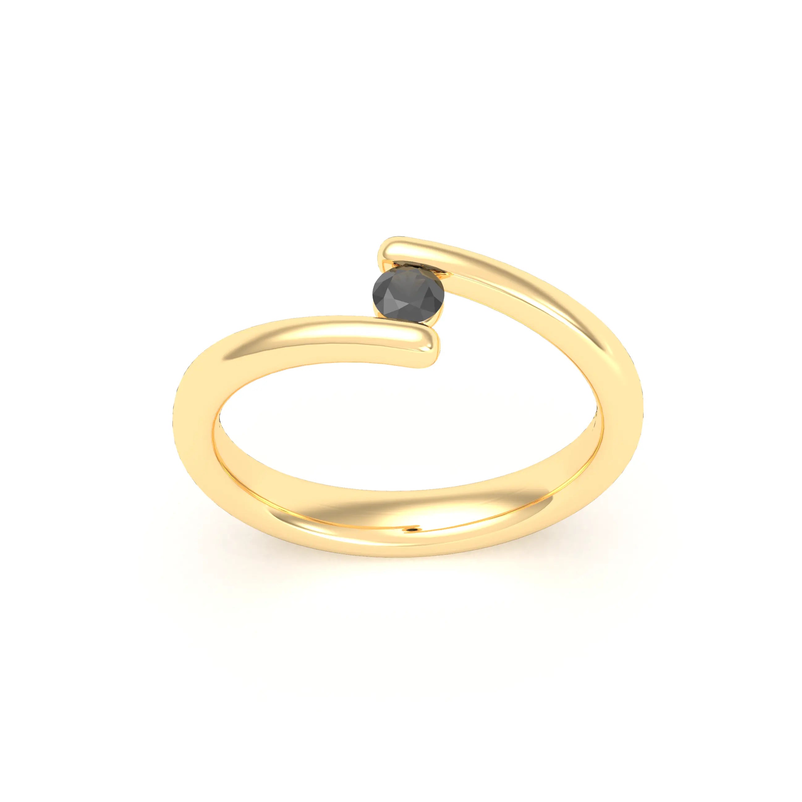 Bague Solitaire Naples en Or Jaune 18k – L'Essence de la Préciosité