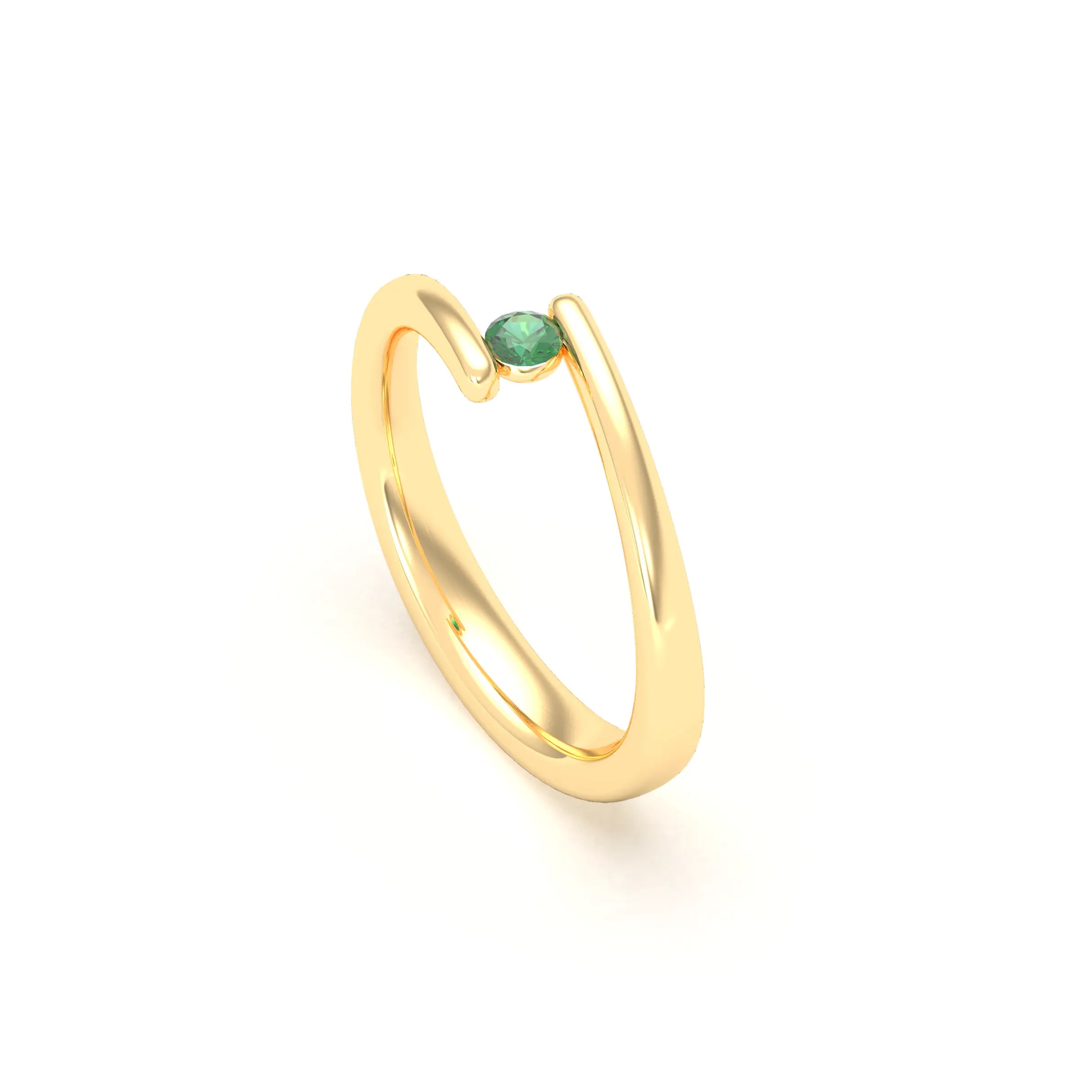 Bague Solitaire Naples en Or Jaune 18k – L'Essence de la Préciosité