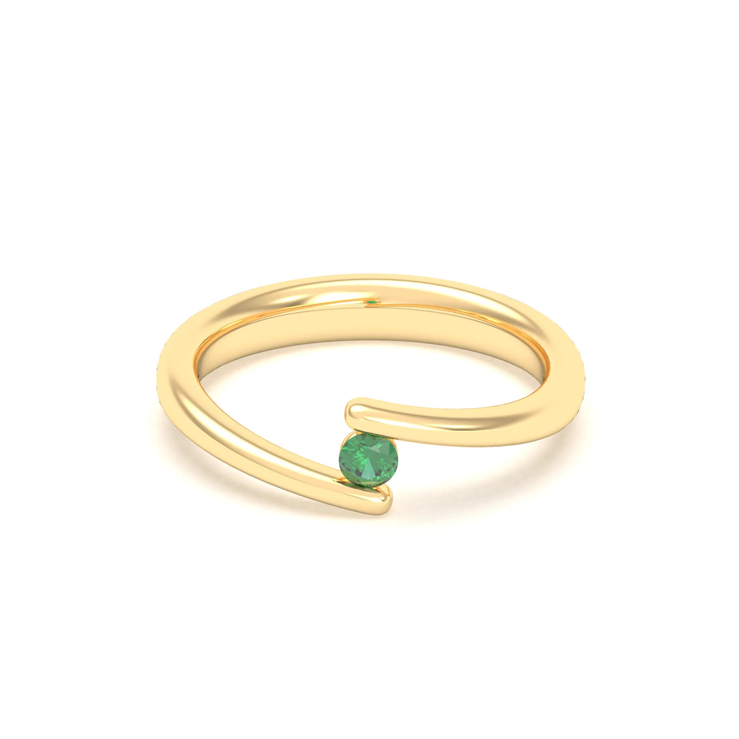 Bague Solitaire Naples en Or Jaune 18k – L'Essence de la Préciosité