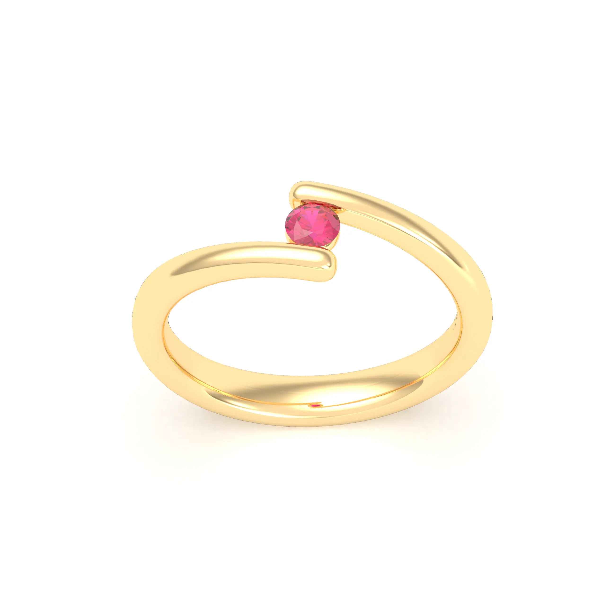 Bague Solitaire Naples en Or Jaune 18k – L'Essence de la Préciosité