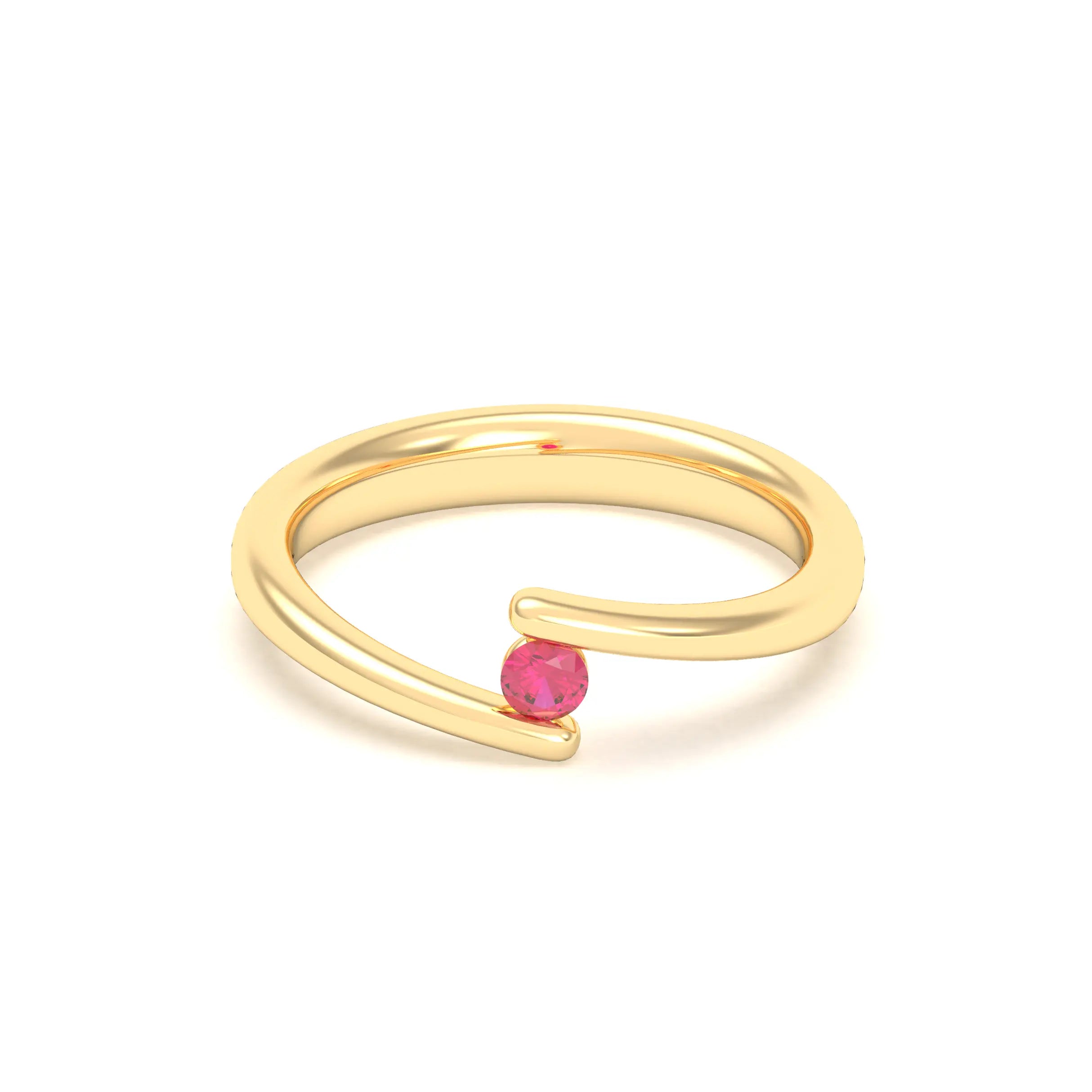 Bague Solitaire Naples en Or Jaune 18k – L'Essence de la Préciosité