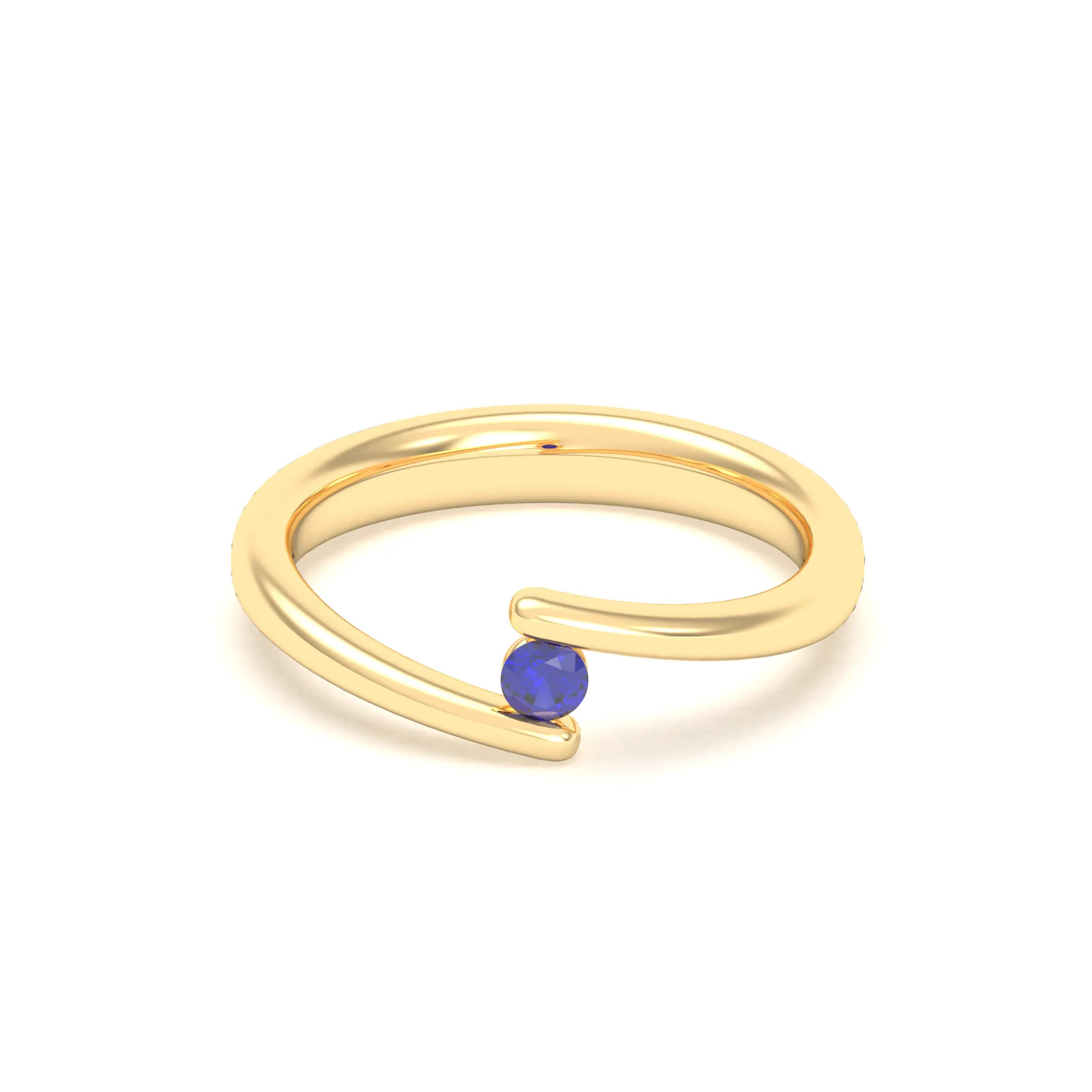 Bague Solitaire Naples en Or Jaune 18k – L'Essence de la Préciosité