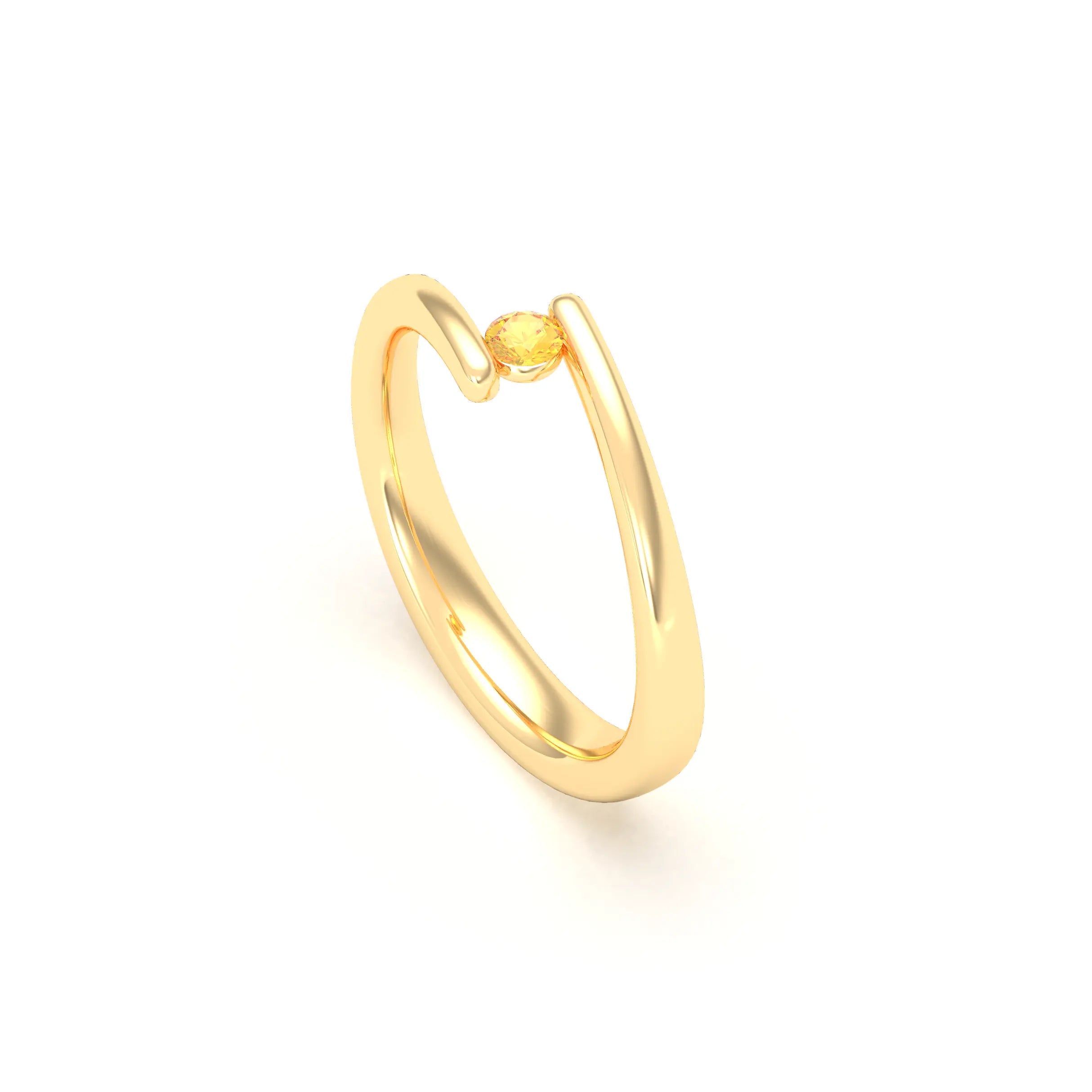 Bague Solitaire Naples en Or Jaune 18k – L'Essence de la Préciosité