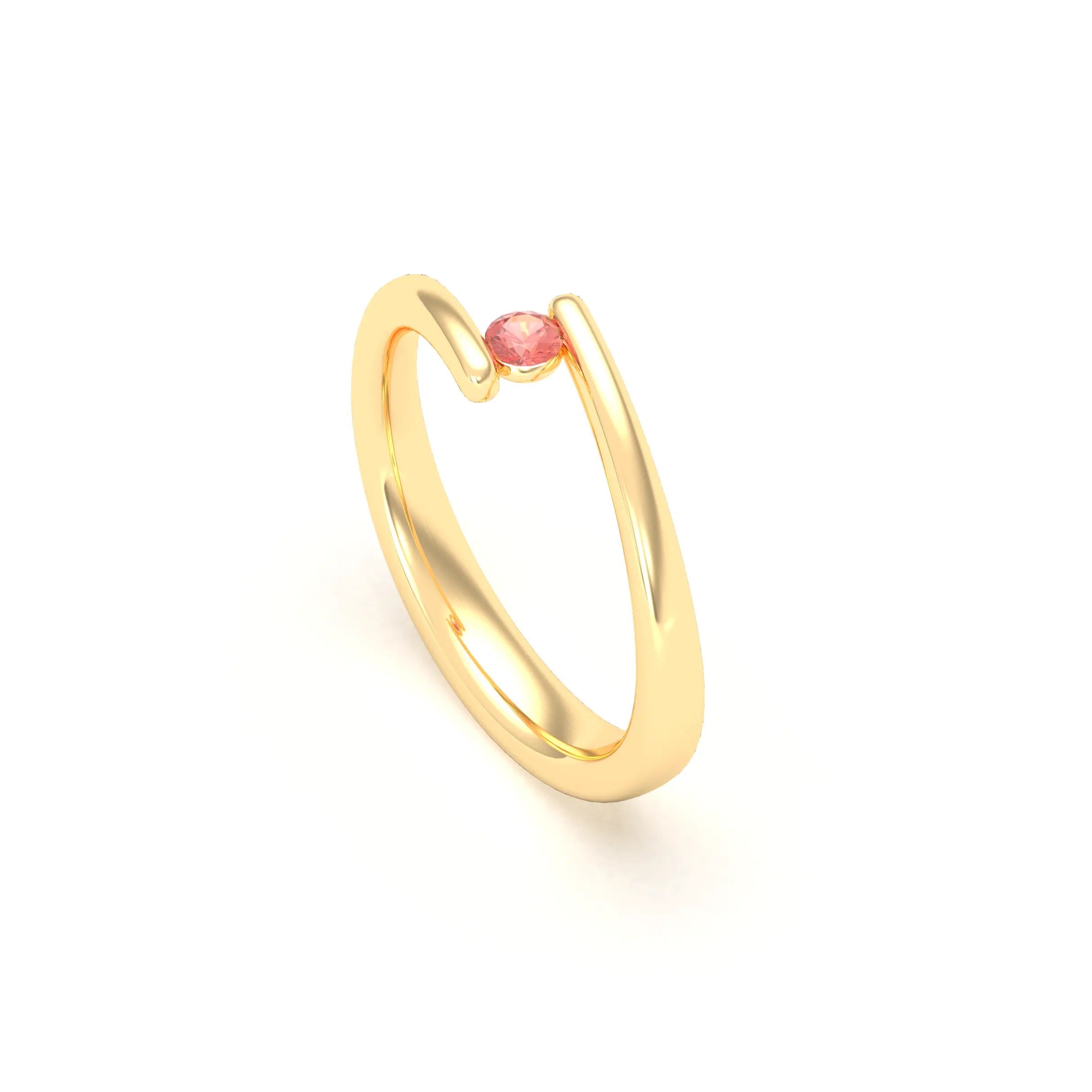 Bague Solitaire Naples en Or Jaune 18k – L'Essence de la Préciosité
