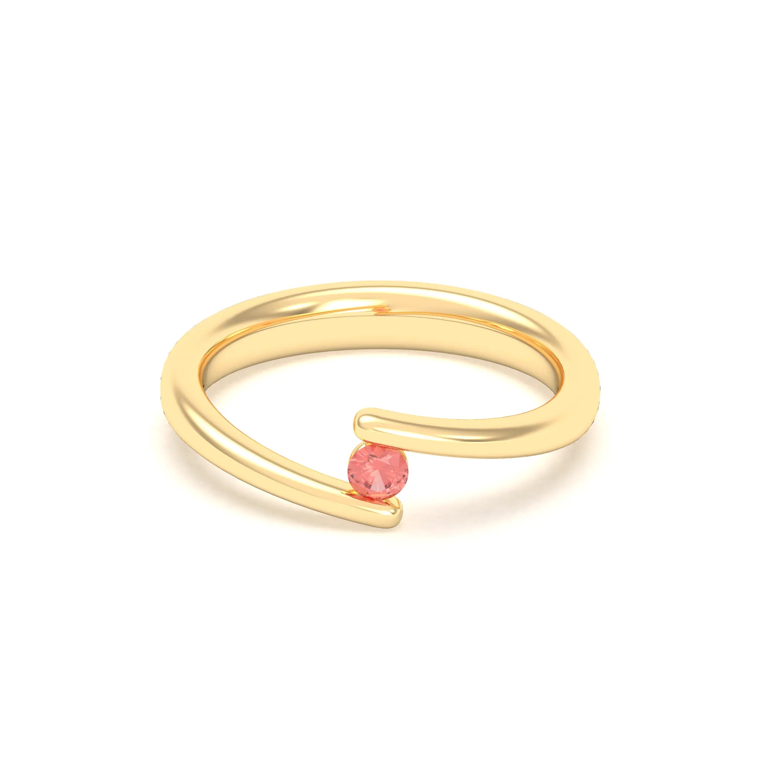 Bague Solitaire Naples en Or Jaune 18k – L'Essence de la Préciosité