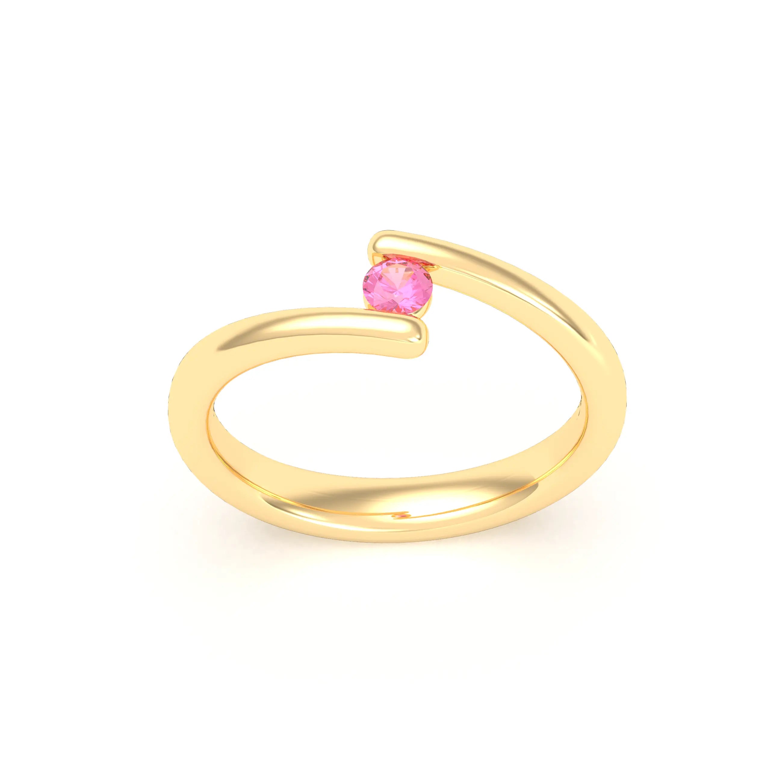 Bague Solitaire Naples en Or Jaune 18k – L'Essence de la Préciosité