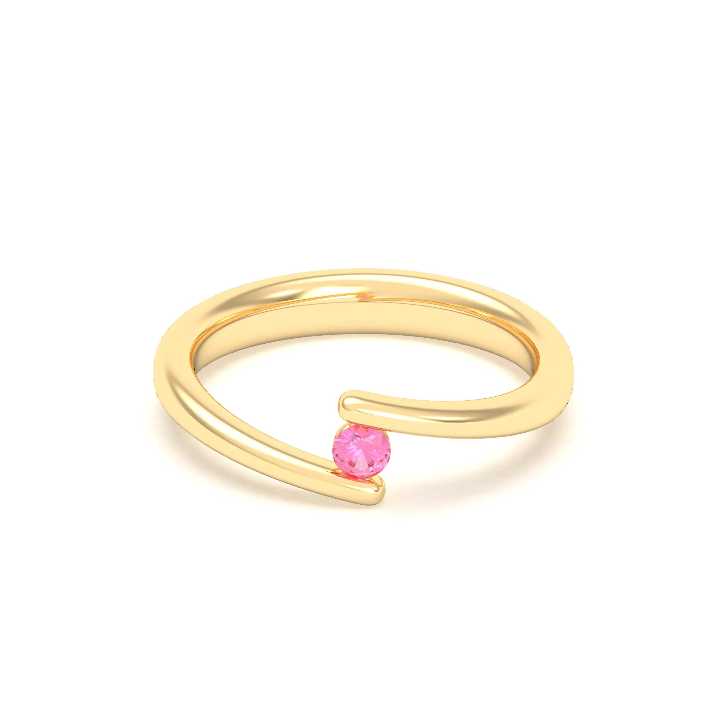 Bague Solitaire Naples en Or Jaune 18k – L'Essence de la Préciosité
