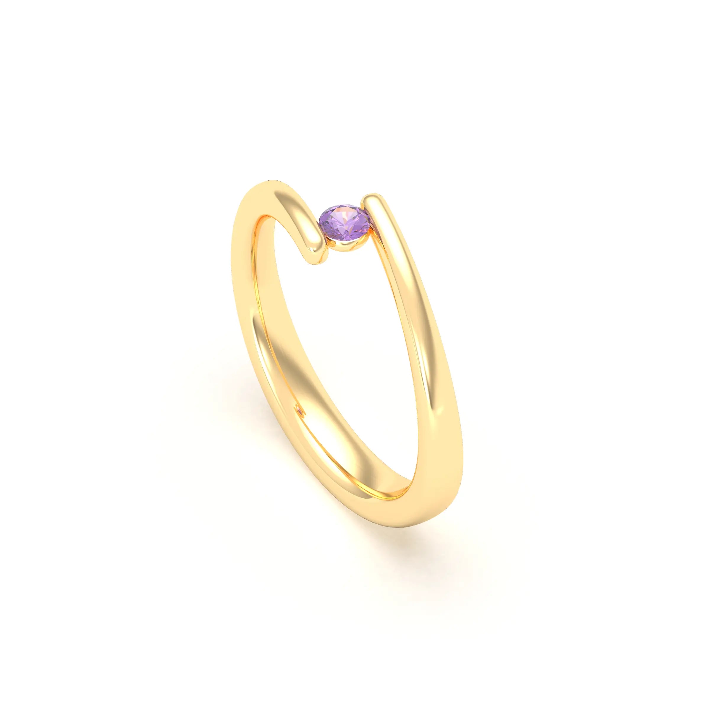 Bague Solitaire Naples en Or Jaune 18k – L'Essence de la Préciosité