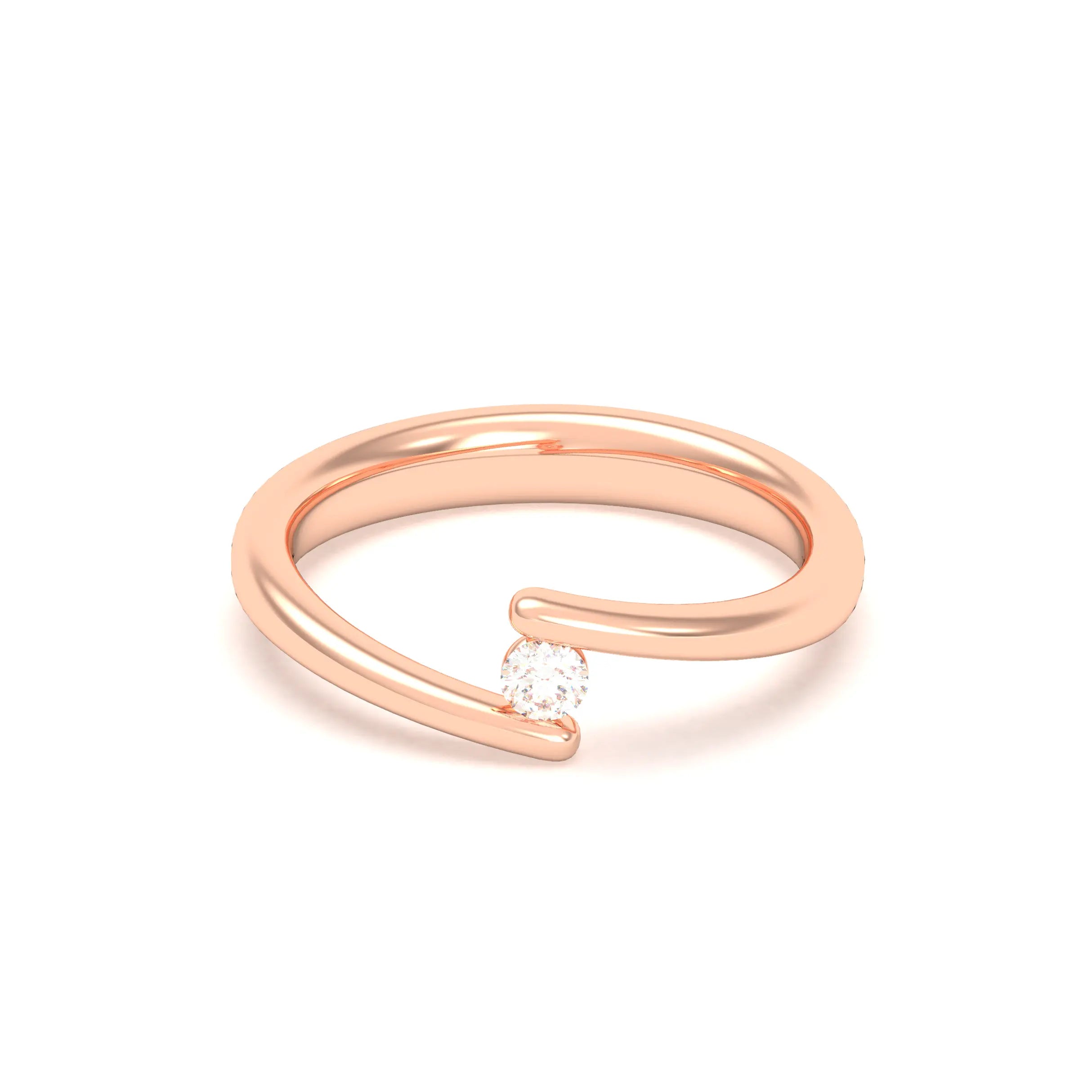 Bague Solitaire Naples en Or Rose 18k – La Poésie Précieuse