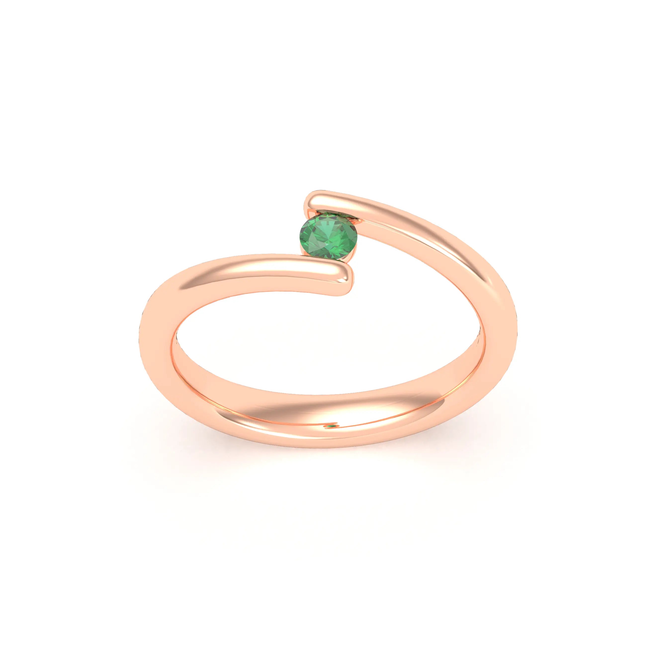 Bague Solitaire Naples en Or Rose 18k – La Poésie Précieuse