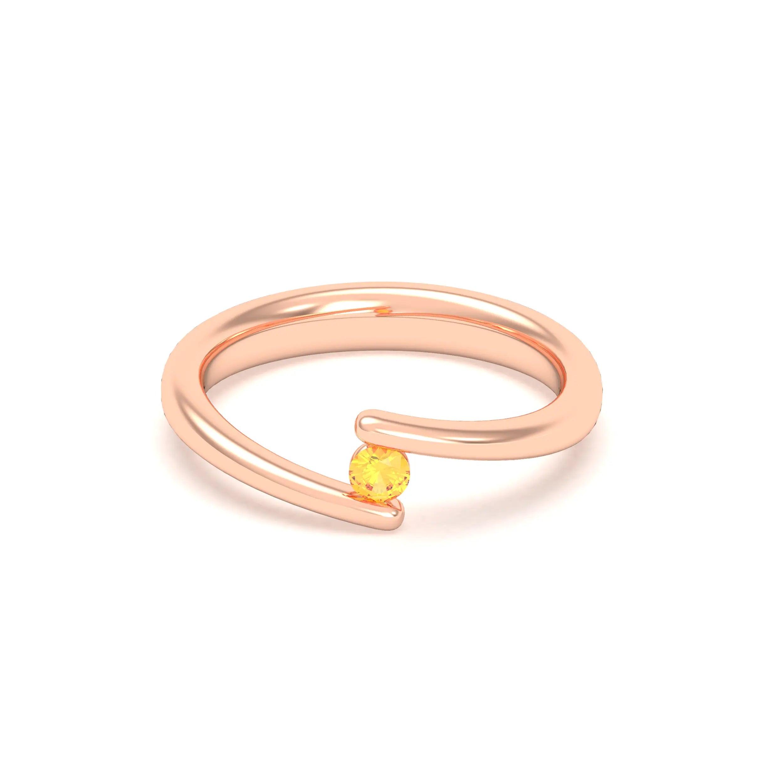 Bague Solitaire Naples en Or Rose 18k – La Poésie Précieuse