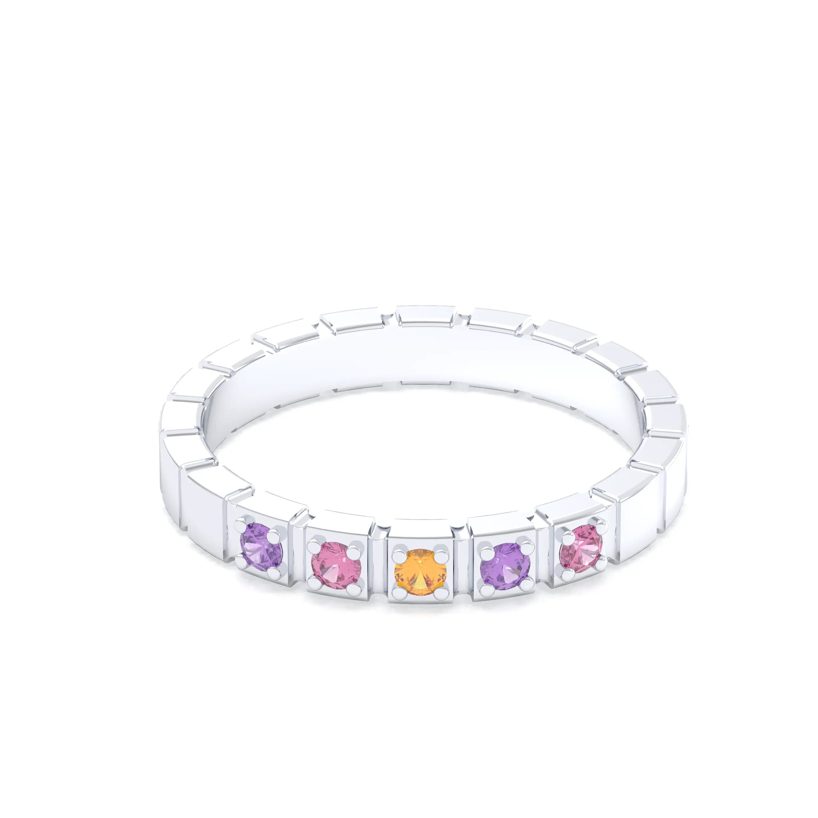 Bague New York en argent 950, joaillerie personnalisable à 5 pierres