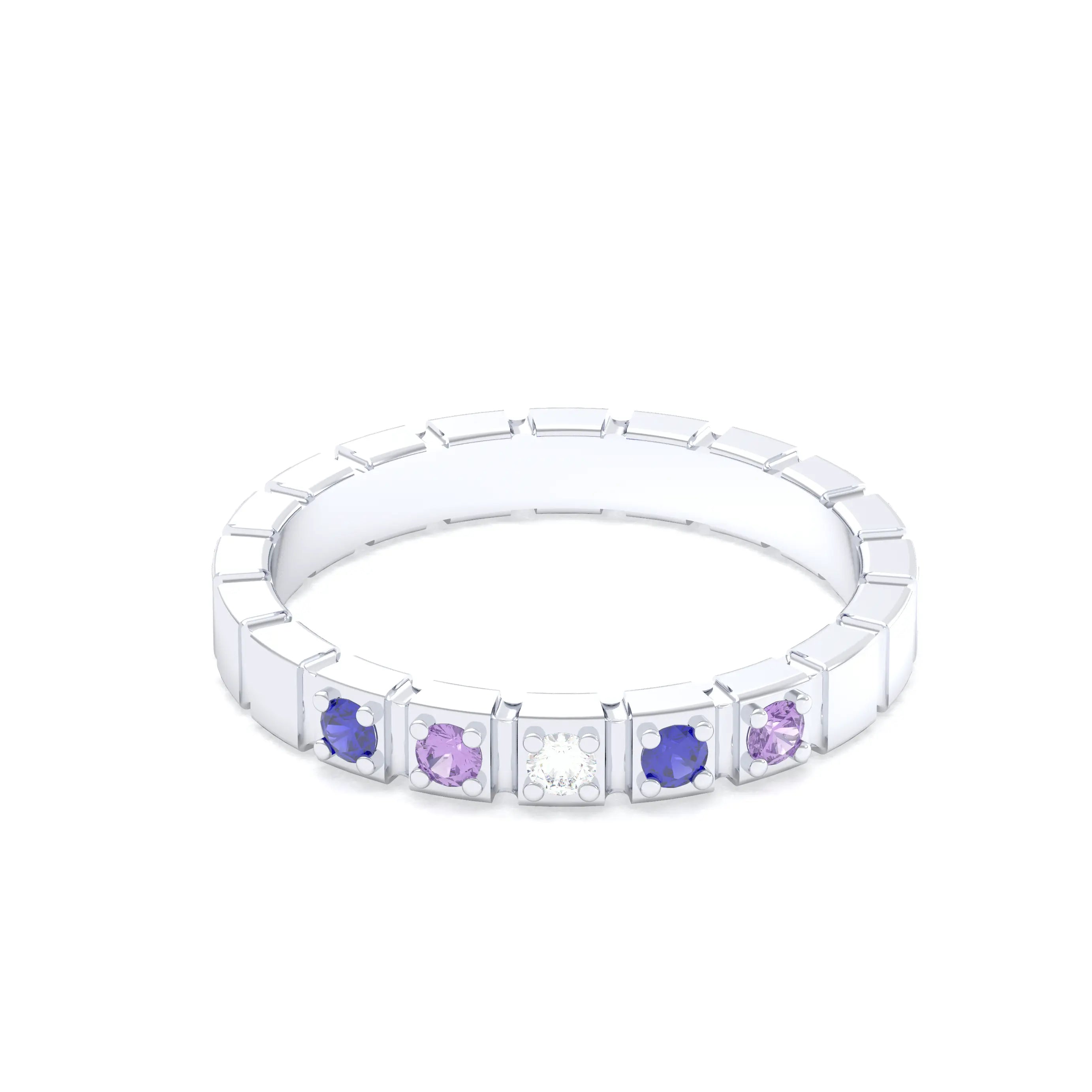 Bague New York en argent 950, joaillerie personnalisable à 5 pierres