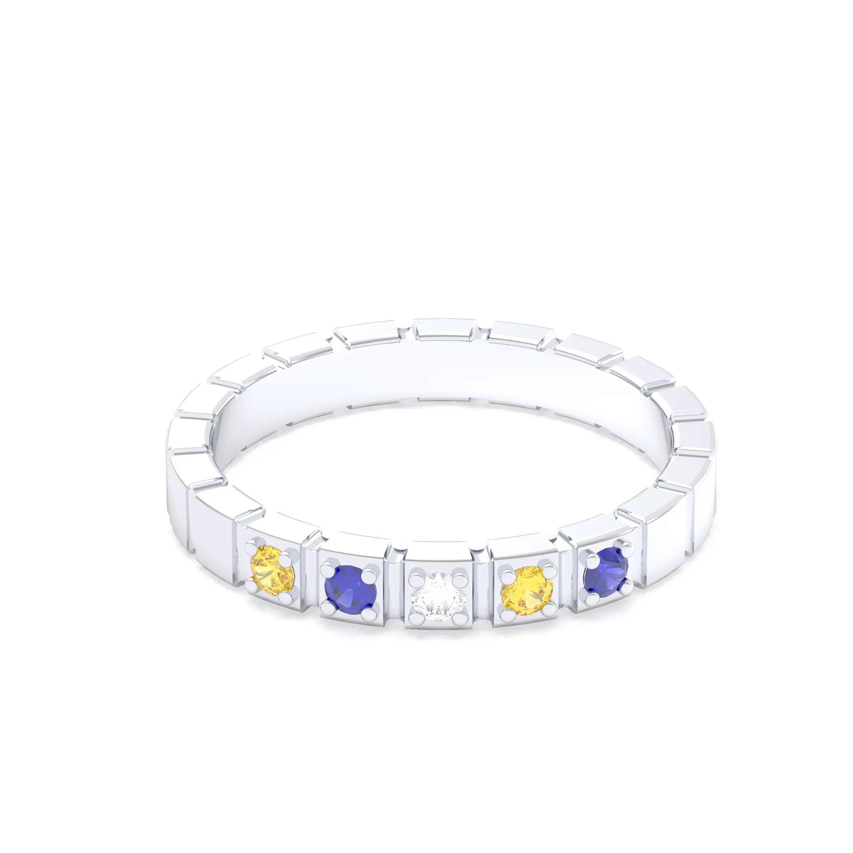 Bague New York en argent 950, joaillerie personnalisable à 5 pierres