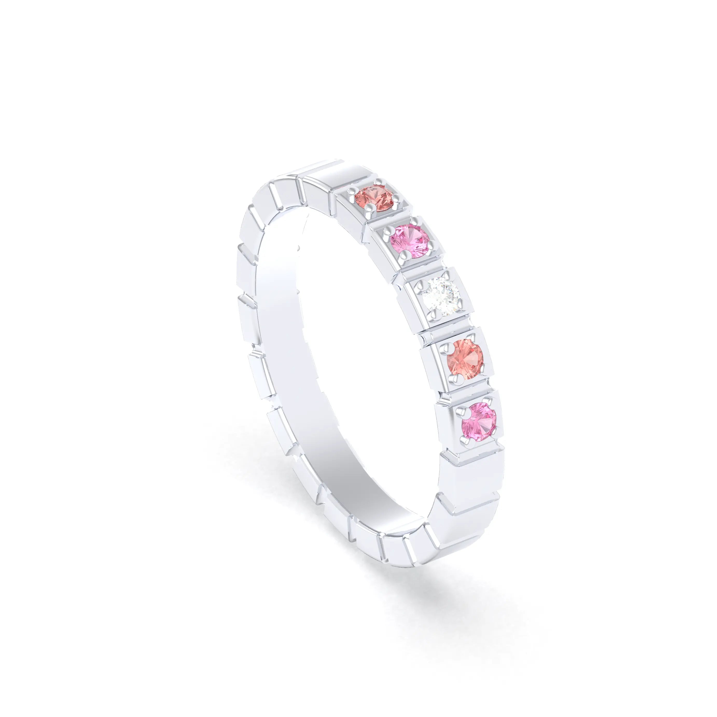 Bague New York en argent 950, joaillerie personnalisable à 5 pierres
