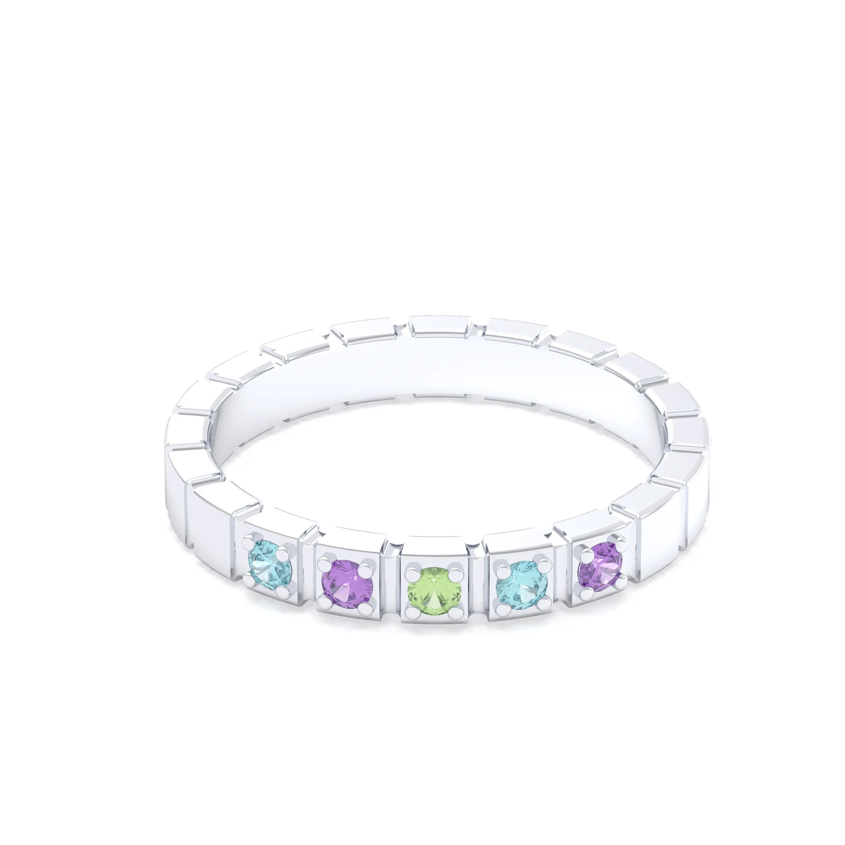 Bague New York en argent 950, joaillerie personnalisable à 5 pierres