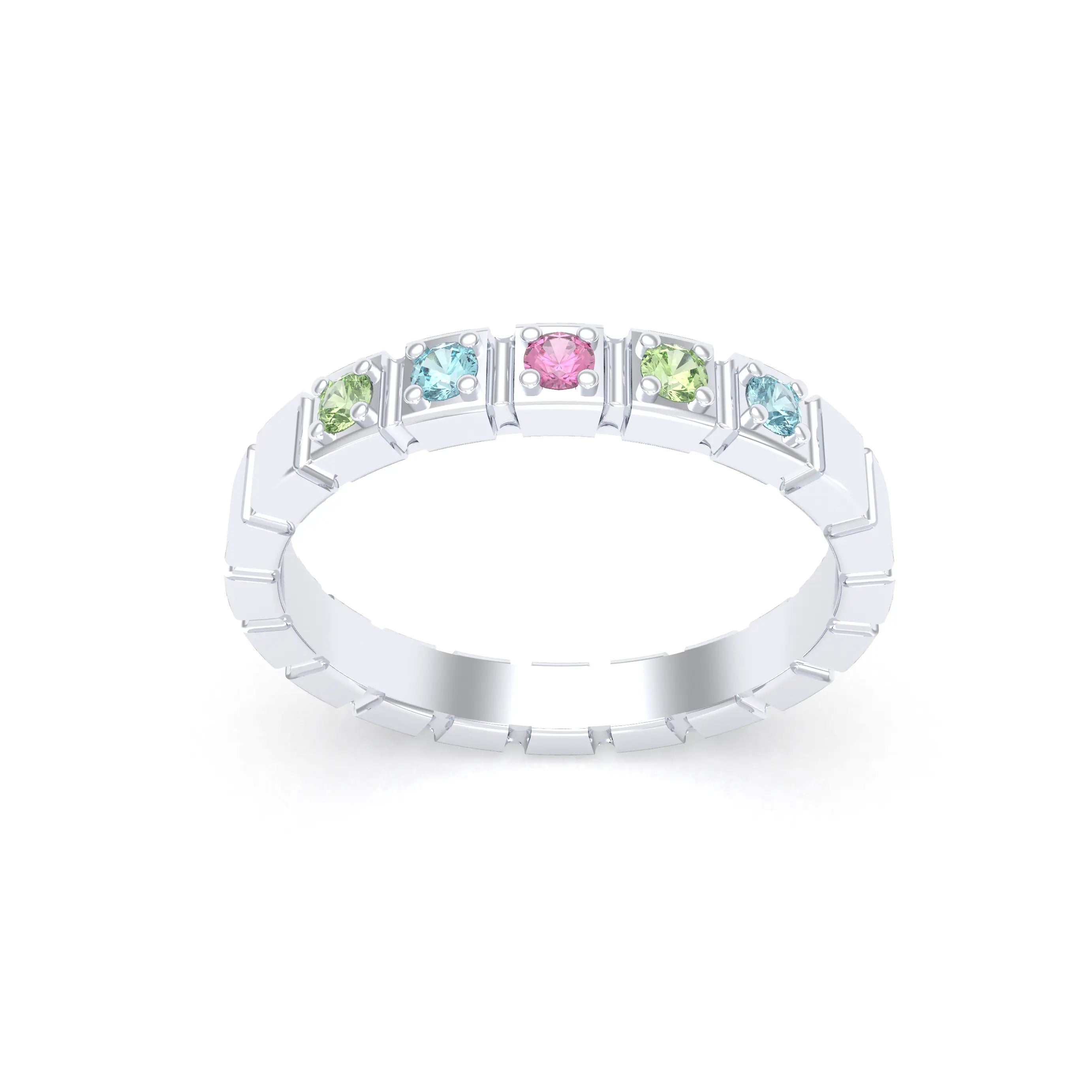 Bague New York en argent 950, joaillerie personnalisable à 5 pierres