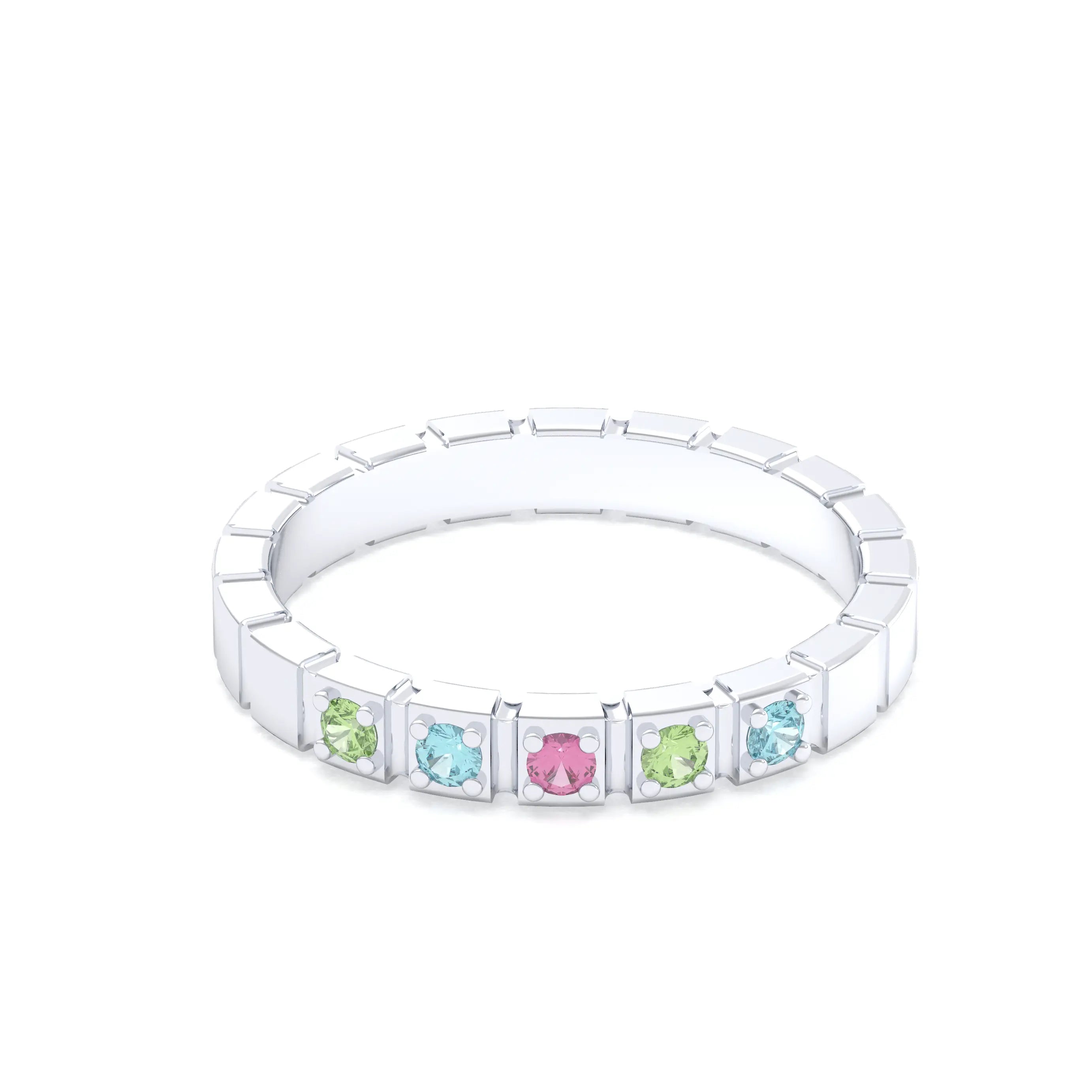Bague New York en argent 950, joaillerie personnalisable à 5 pierres
