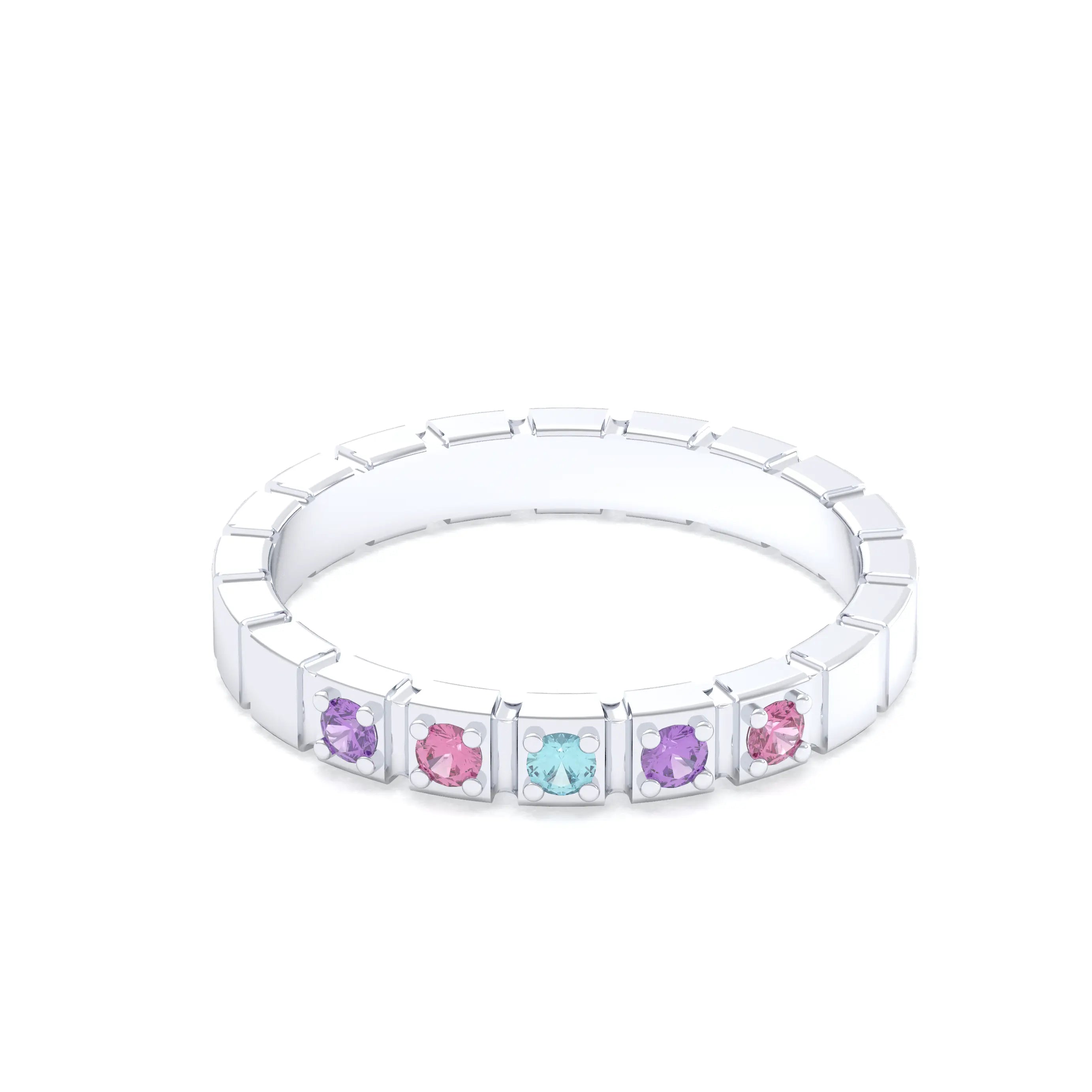 Bague New York en argent 950, joaillerie personnalisable à 5 pierres
