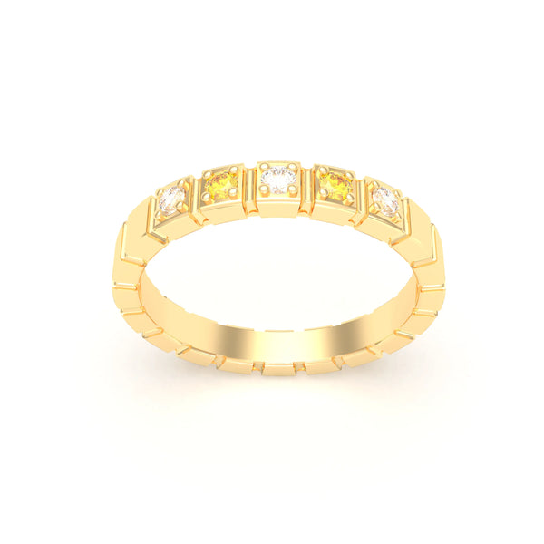Bague New York en or jaune 18 carats, joaillerie personnalisable à 5 pierres, autre vue