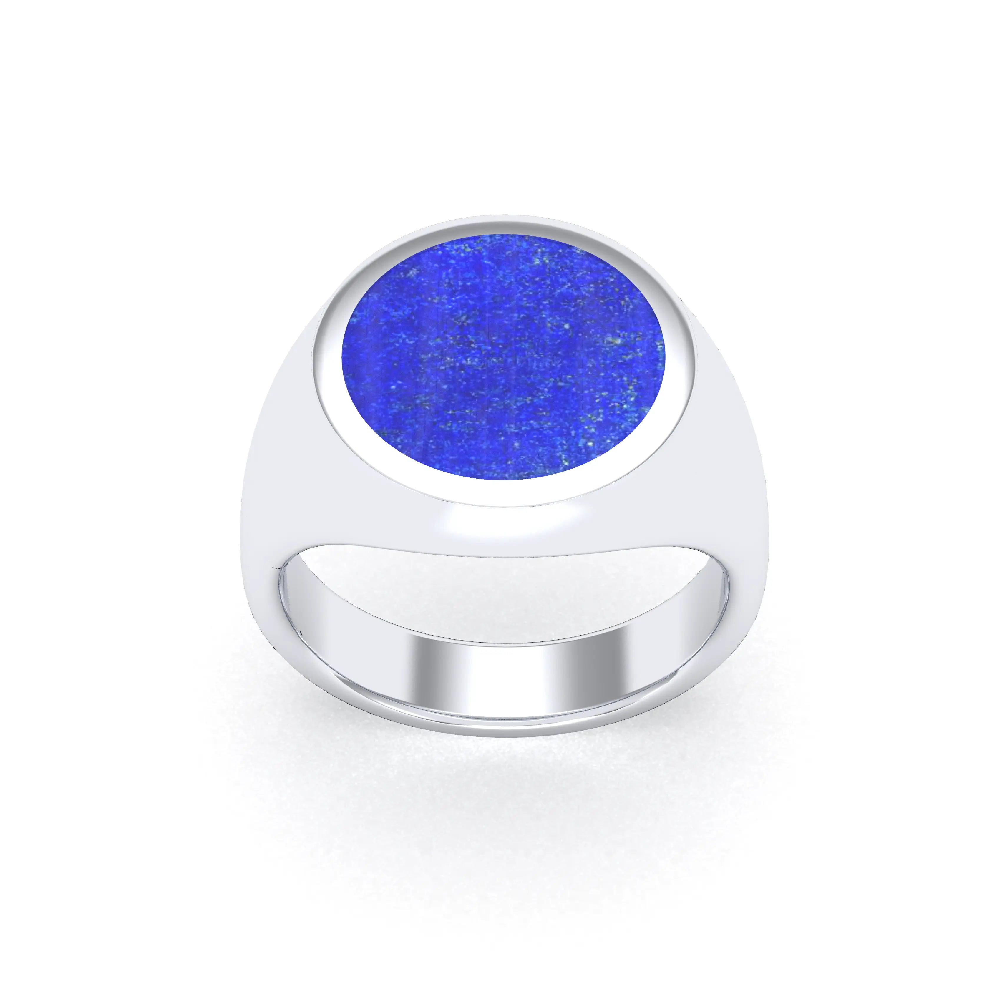 Bague femme Noé en argent 950, chevalière à pierre fine plate au choix