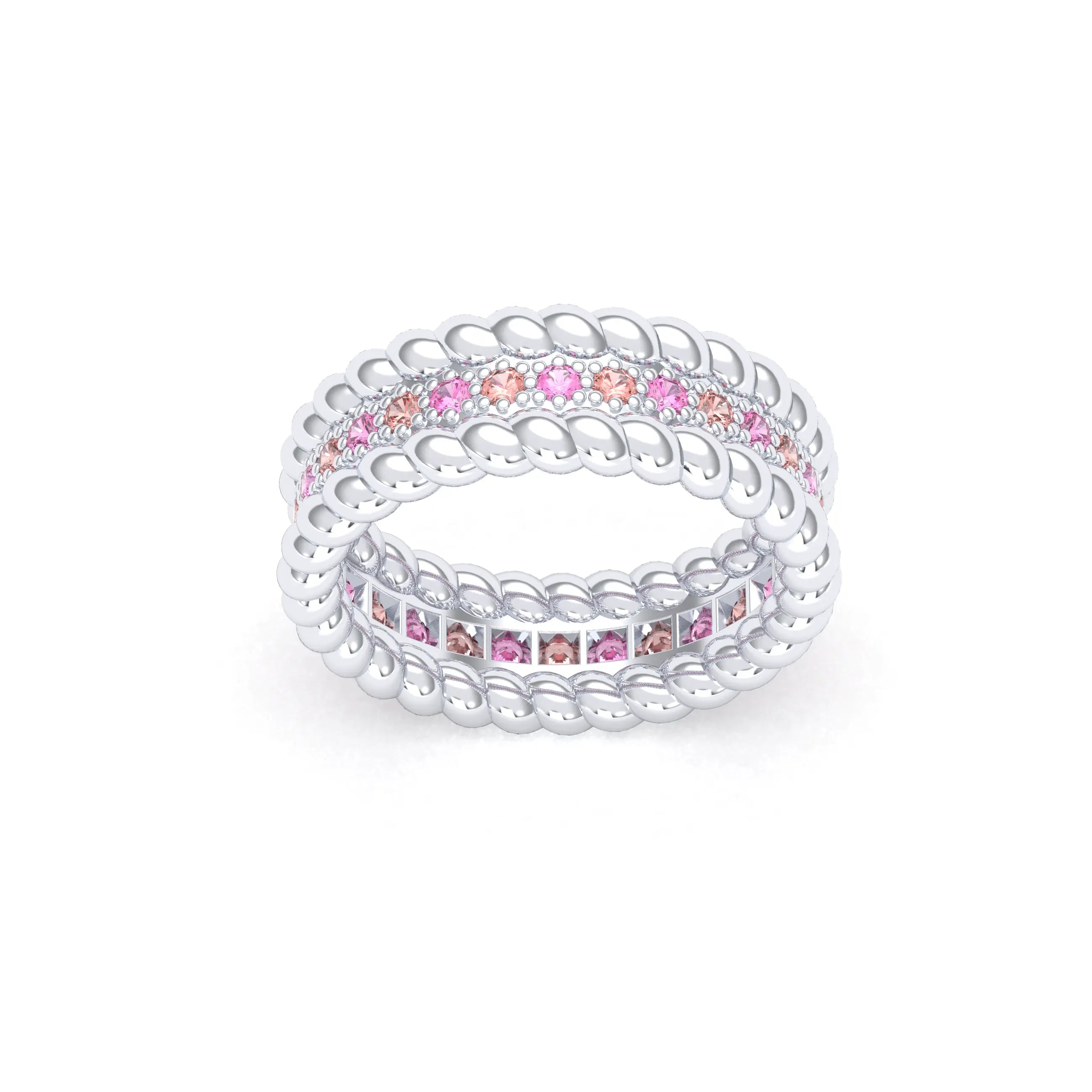 Bague Olympe en Or Blanc 18 Carats et Pierres Précieuses