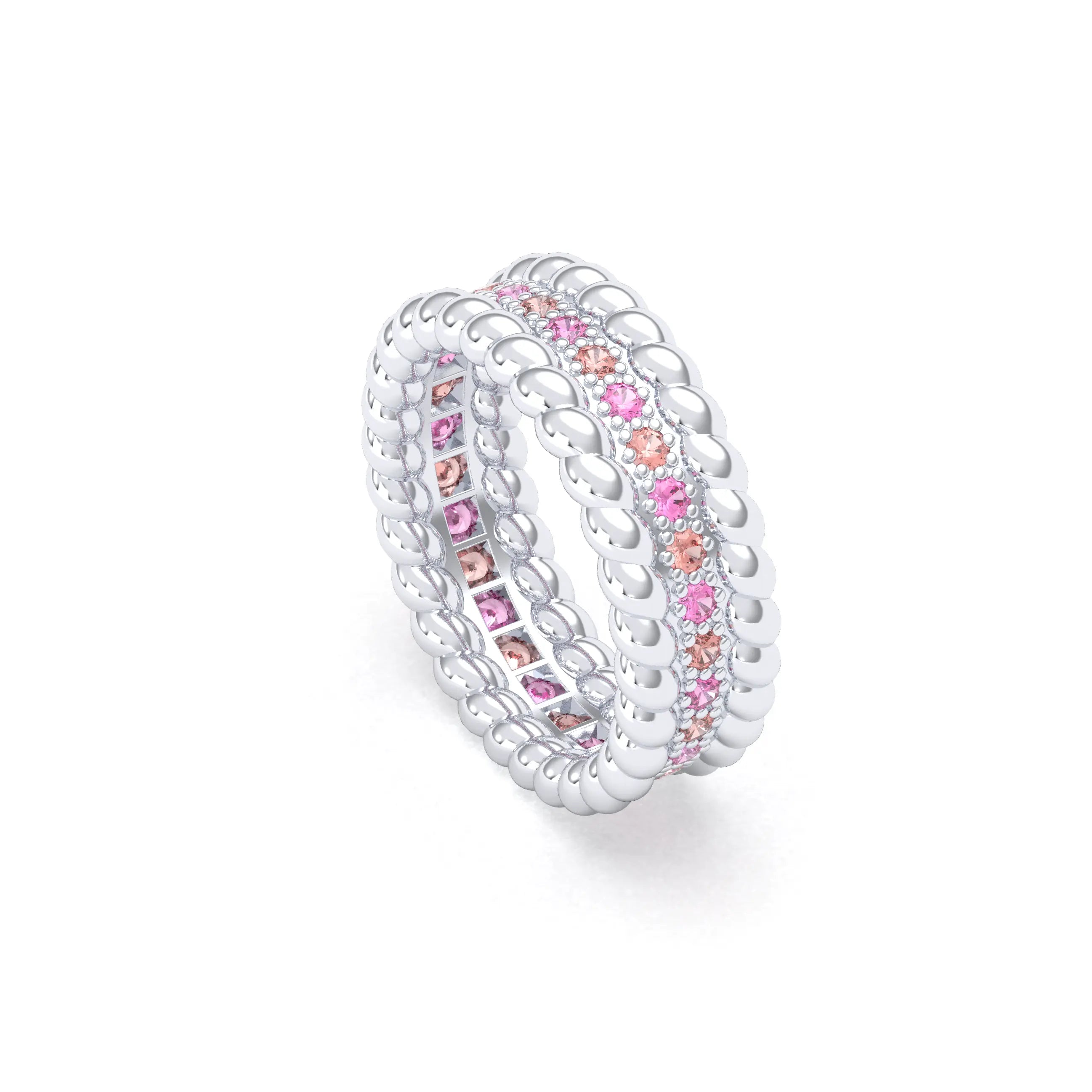 Bague Olympe en Or Blanc 18 Carats et Pierres Précieuses