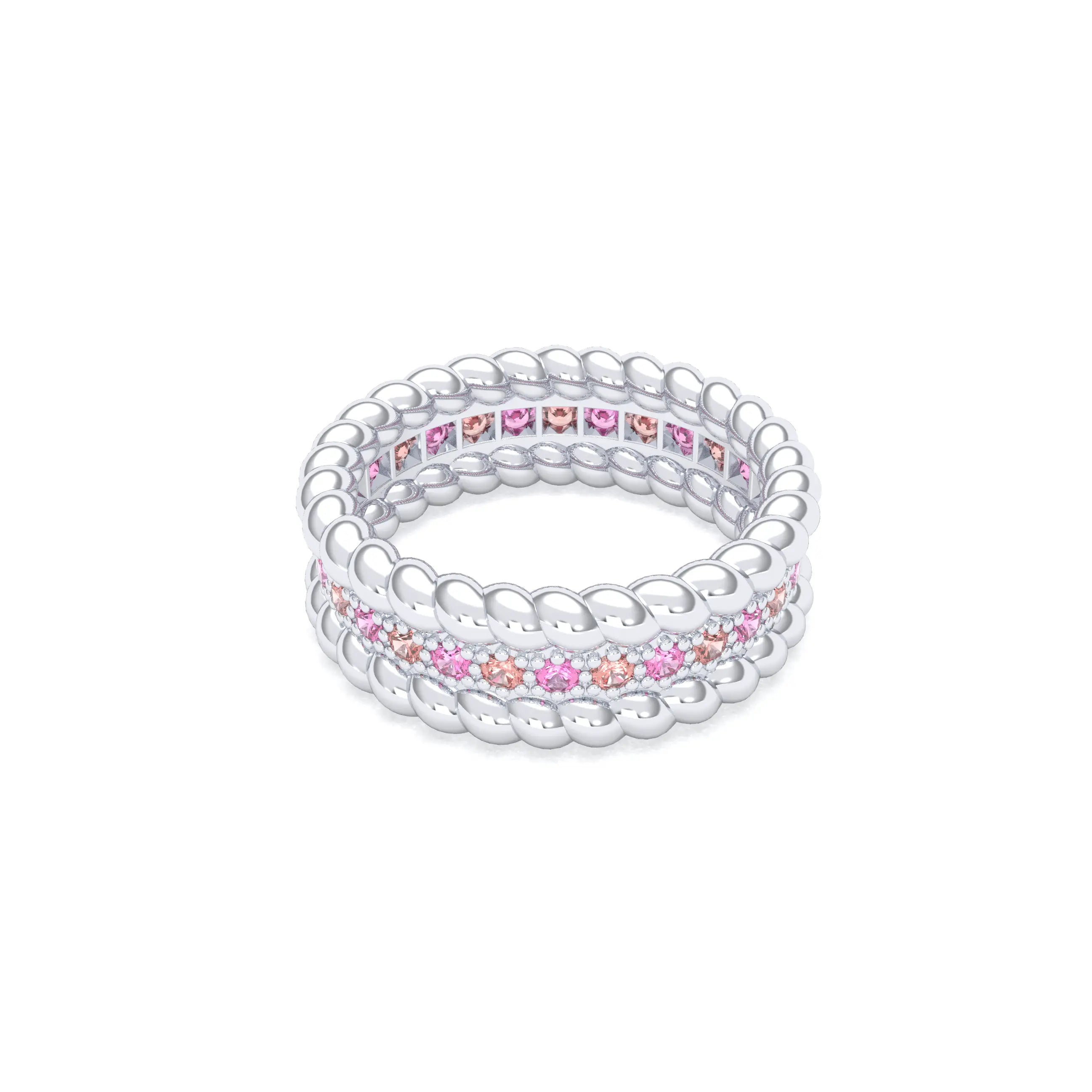 Bague Olympe en Or Blanc 18 Carats et Pierres Précieuses