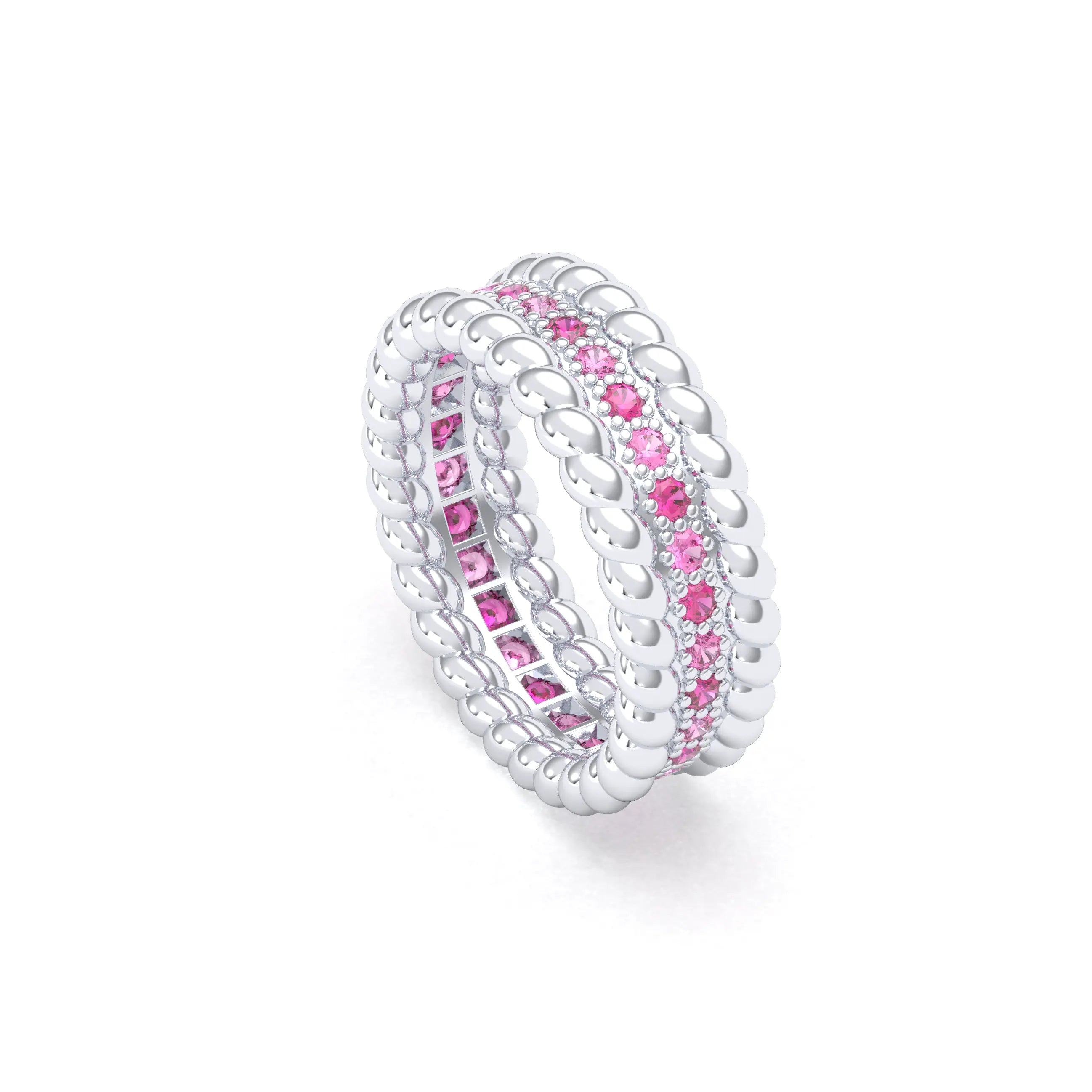 Bague Olympe en Or Blanc 18 Carats et Pierres Précieuses