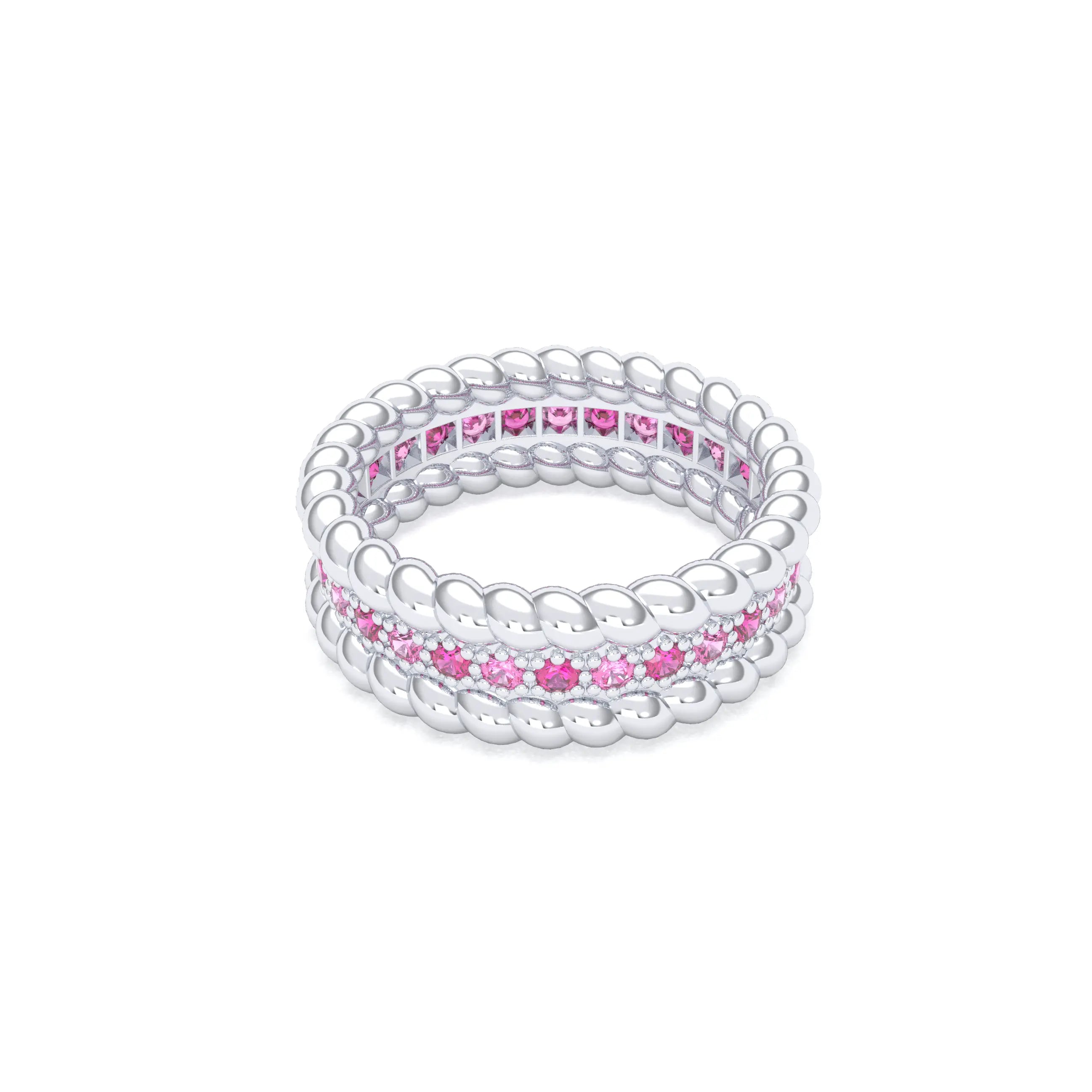 Bague Olympe en Or Blanc 18 Carats et Pierres Précieuses