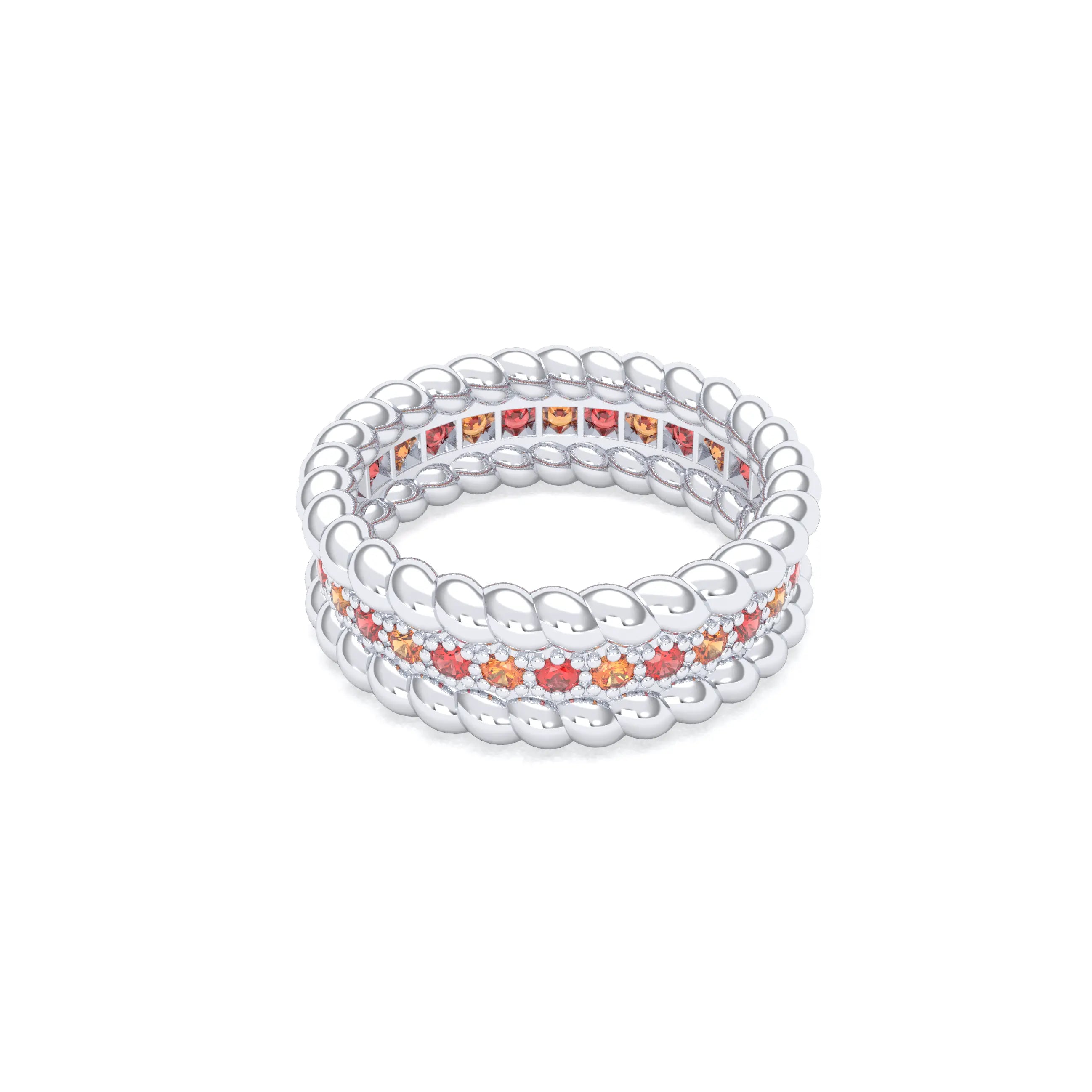 Bague Olympe en Or Blanc 18 Carats et Pierres Précieuses