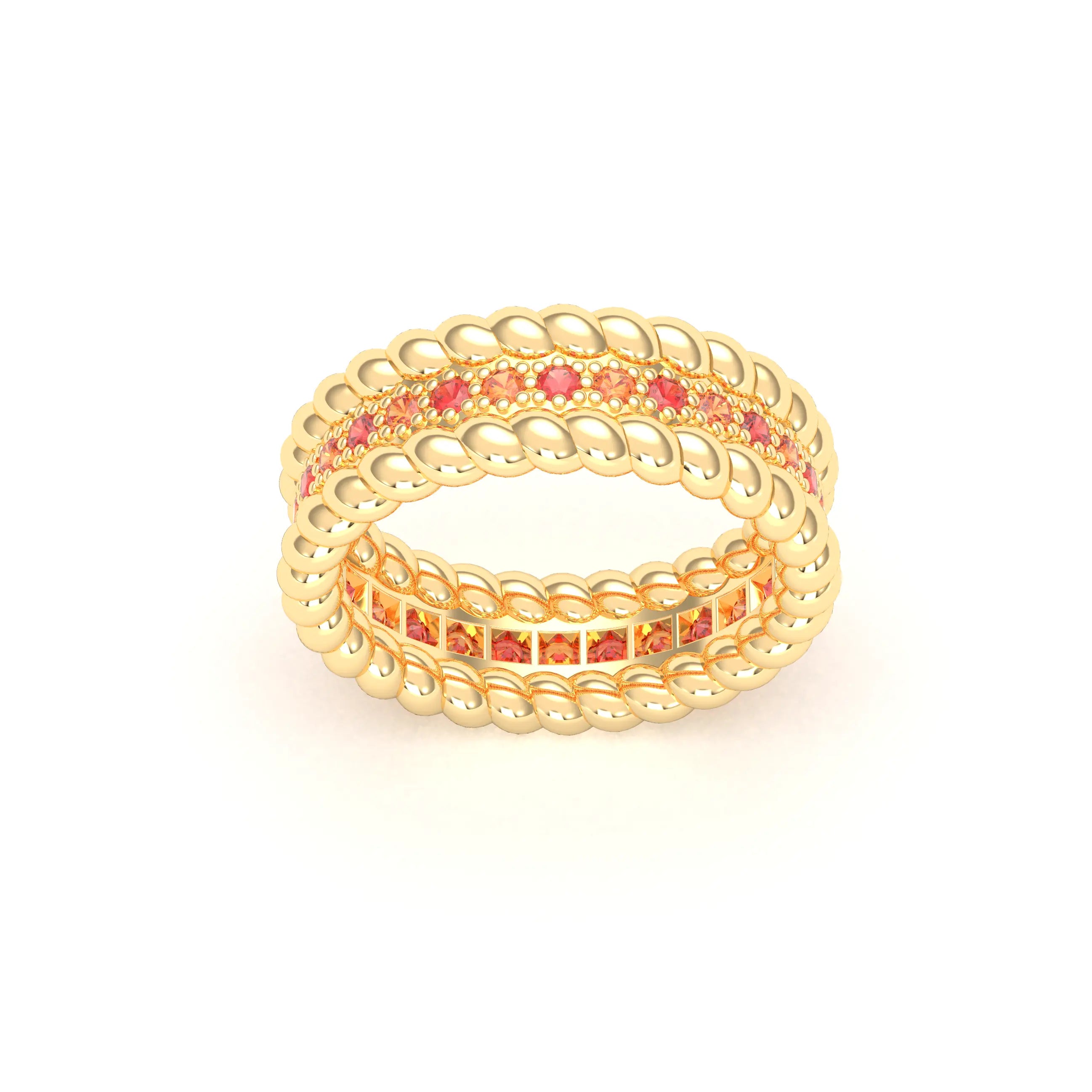 Bague Olympe en Or Jaune 18 Carats et Pierres Précieuses