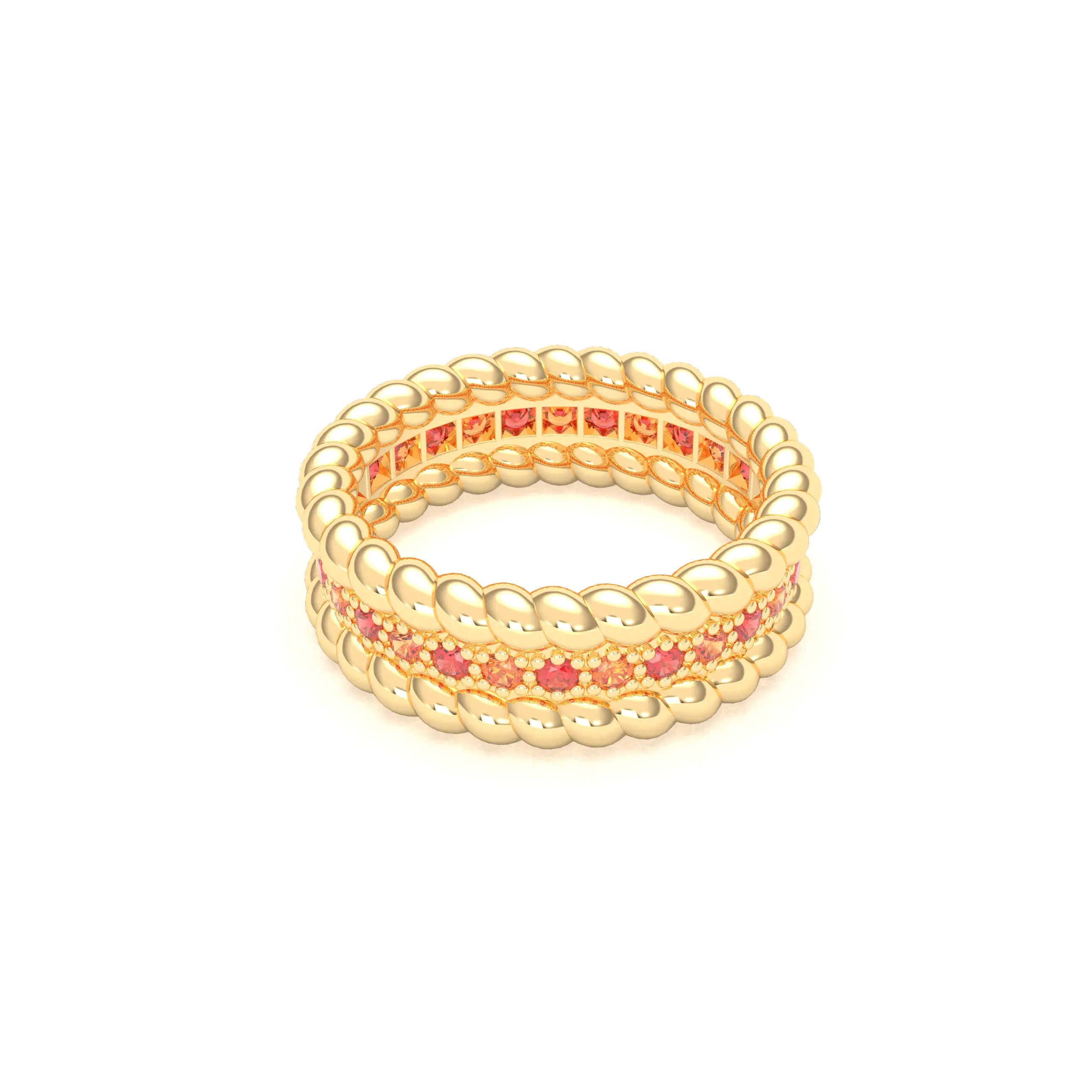 Bague Olympe en Or Jaune 18 Carats et Pierres Précieuses