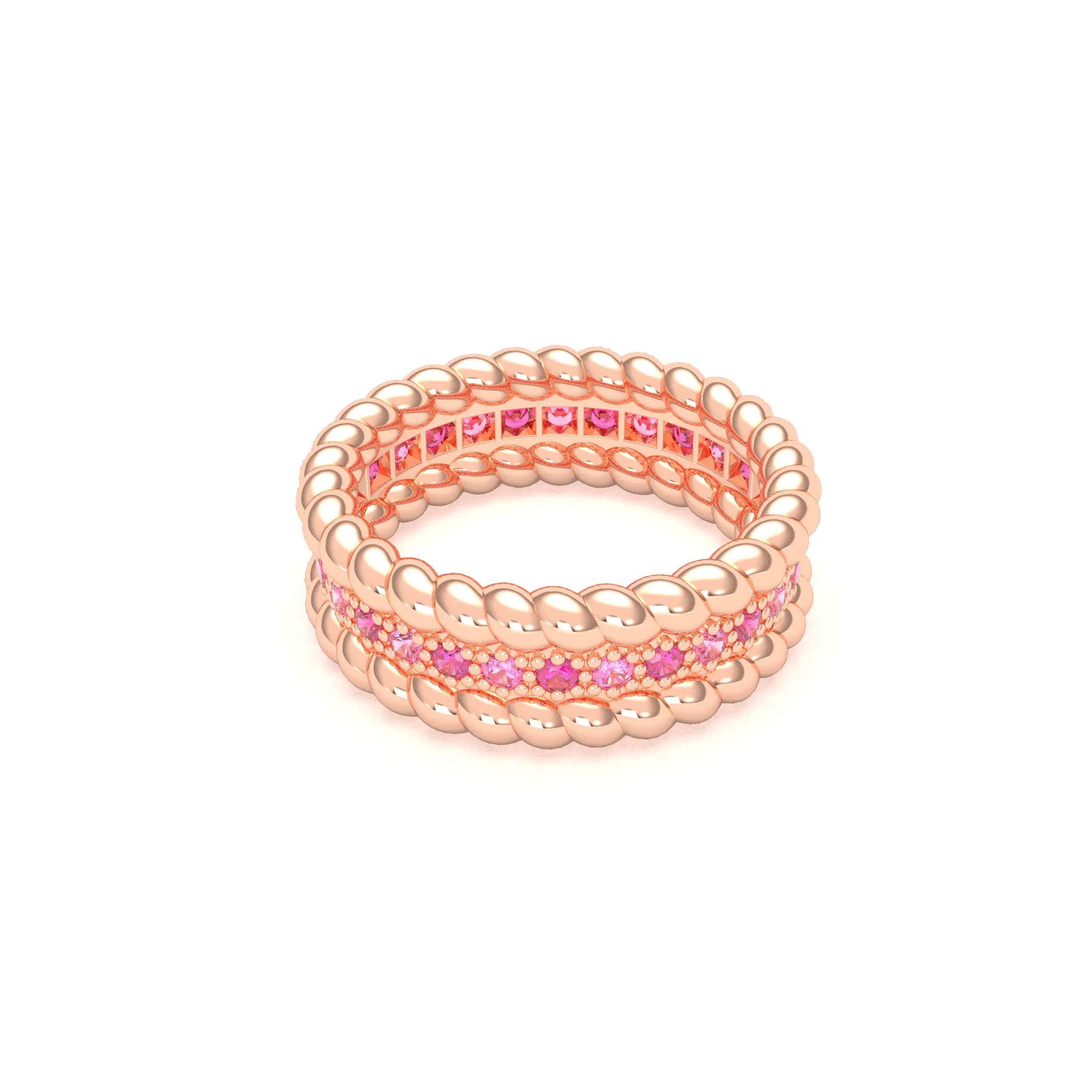 Bague Olympe en Or Rose 18 Carats et Pierres Précieuses